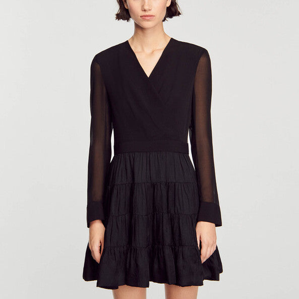 Robe courte fluide bimatières Sandro seconde main