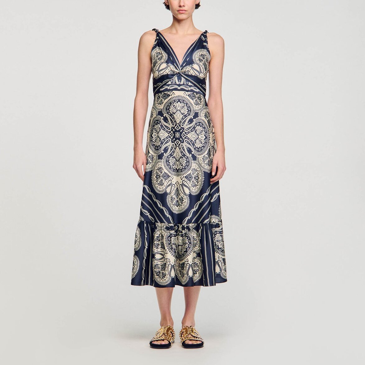 Robe longue imprimée Sandro seconde main