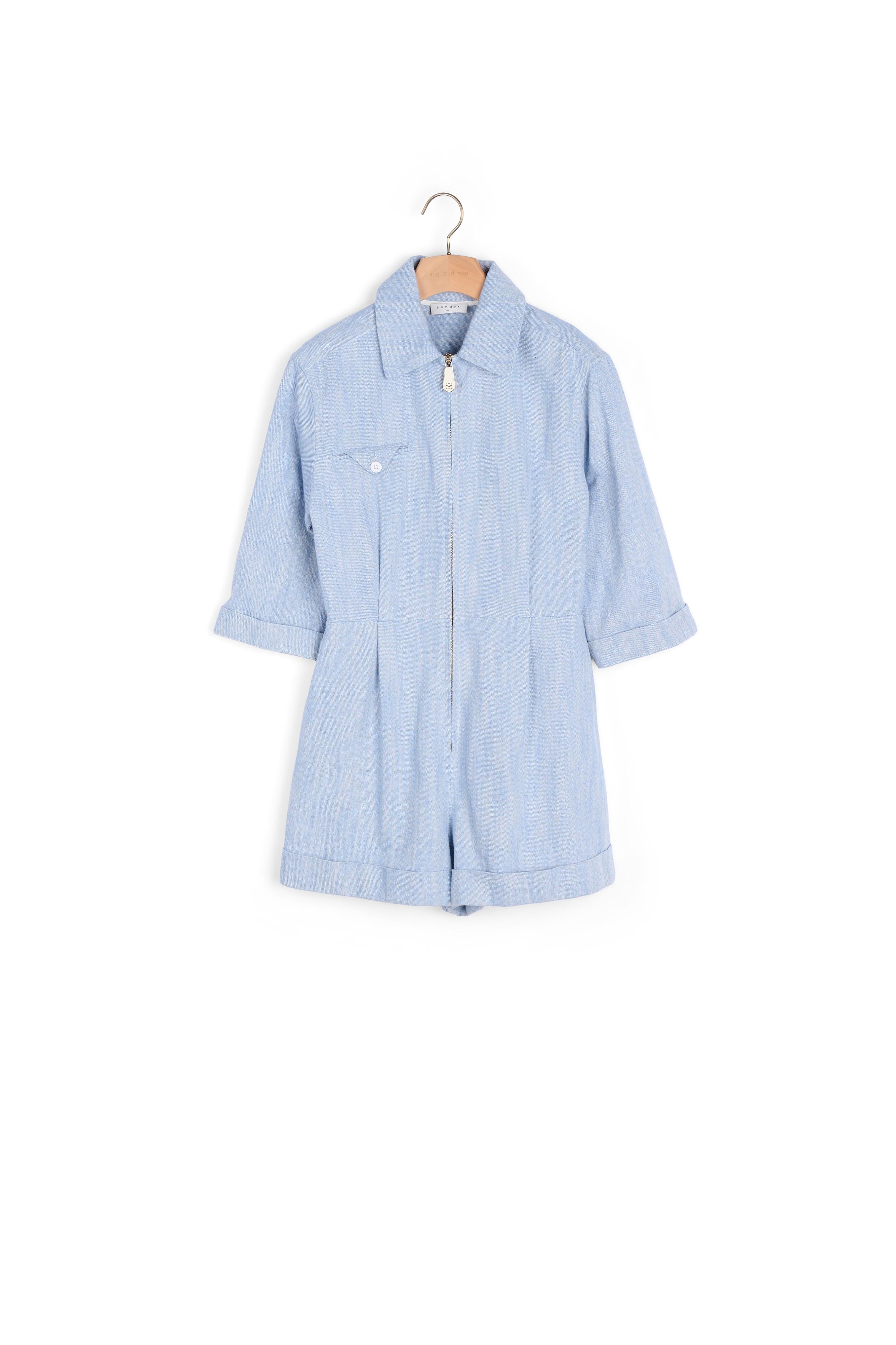 Combinaison Short en lin et coton Sandro seconde main