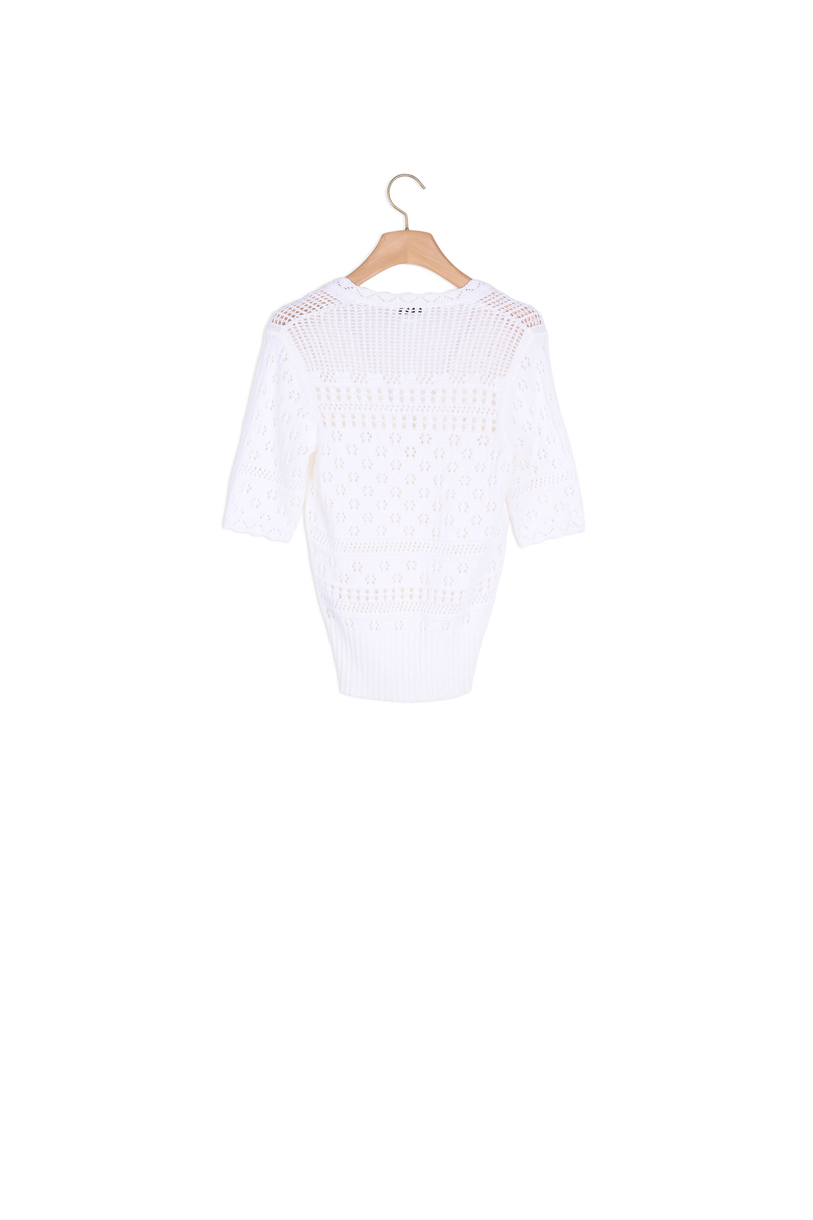 Pull manches courtes en maille fantaisie Sandro seconde main