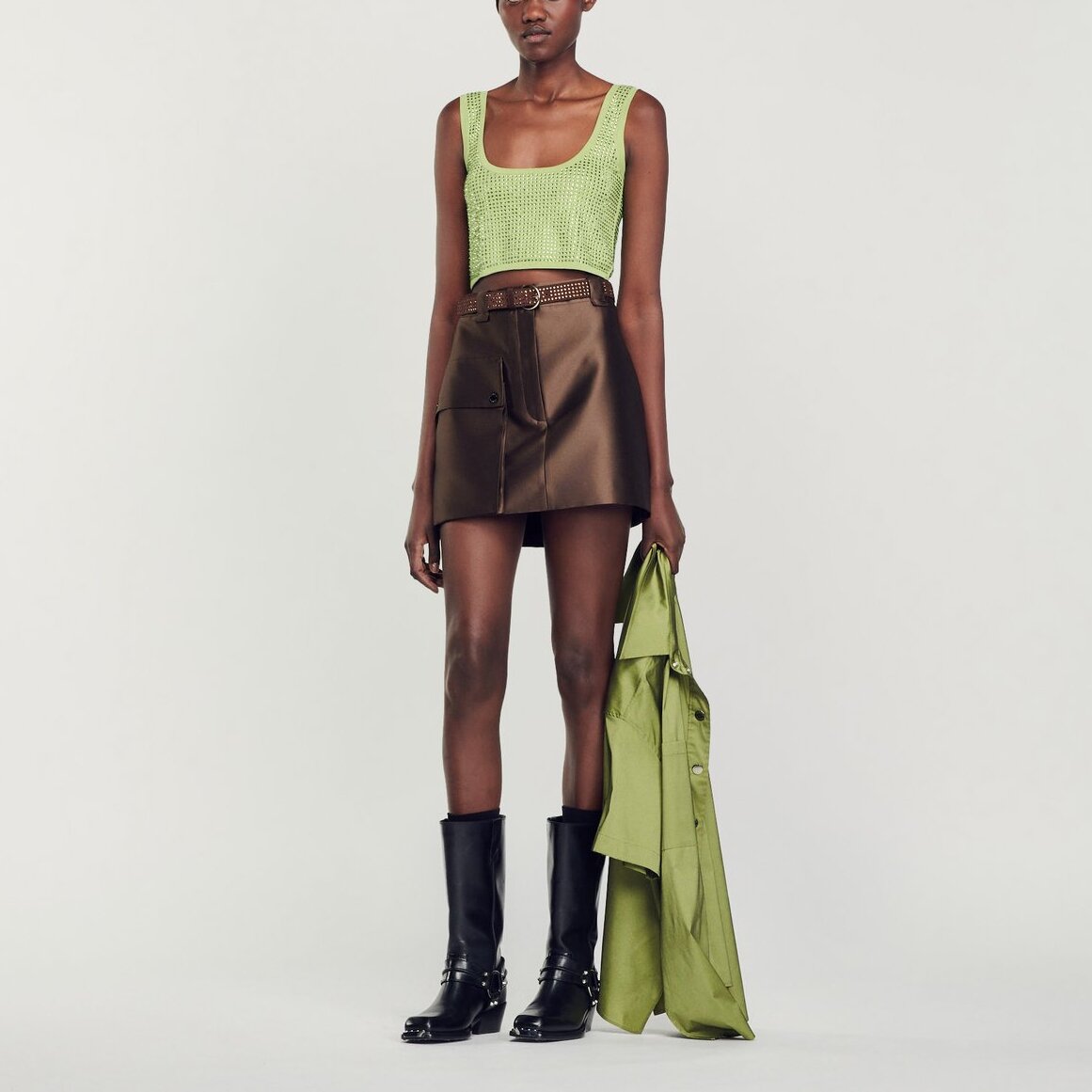 Top brassière strassé Sandro seconde main