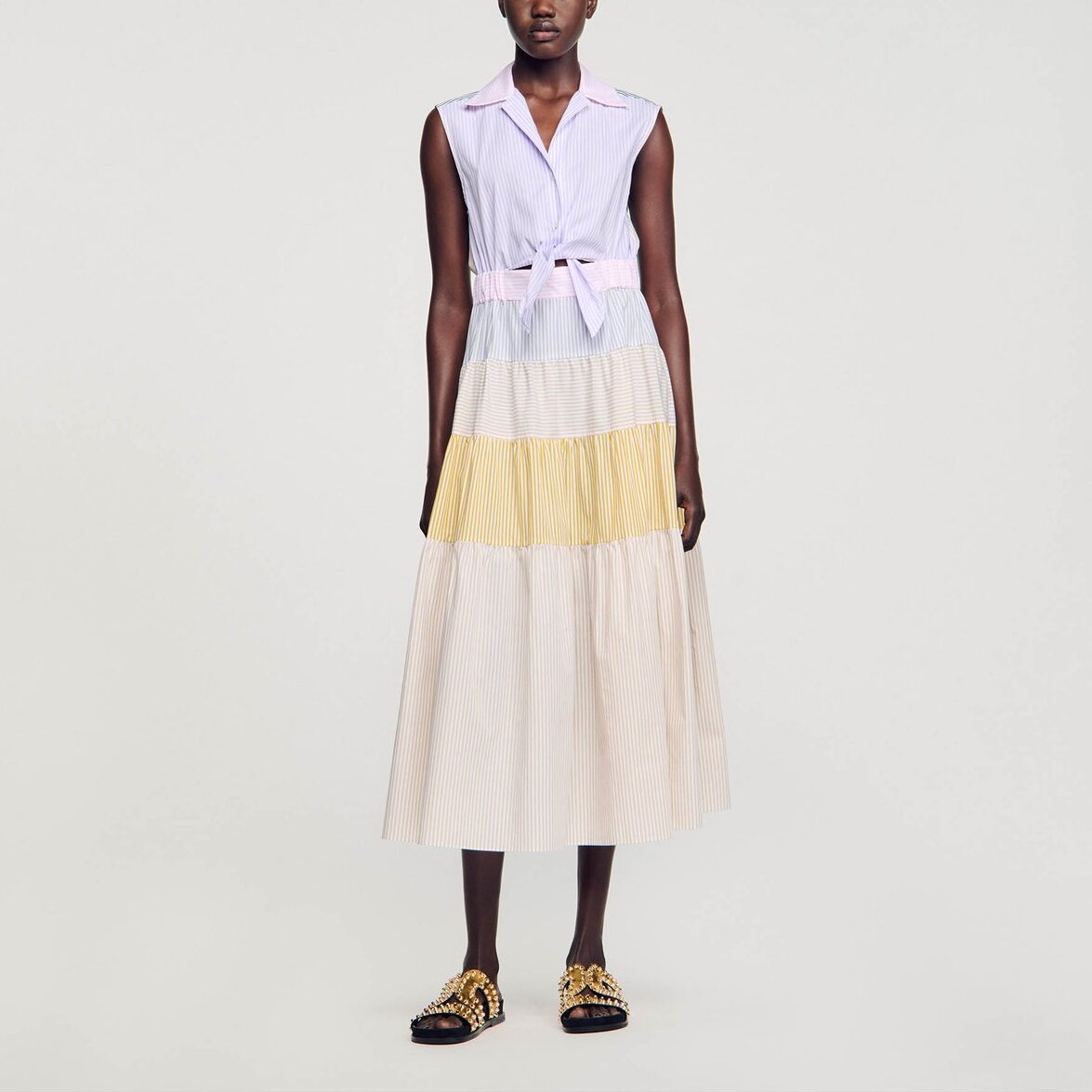 Robe longue patchwork Sandro seconde main