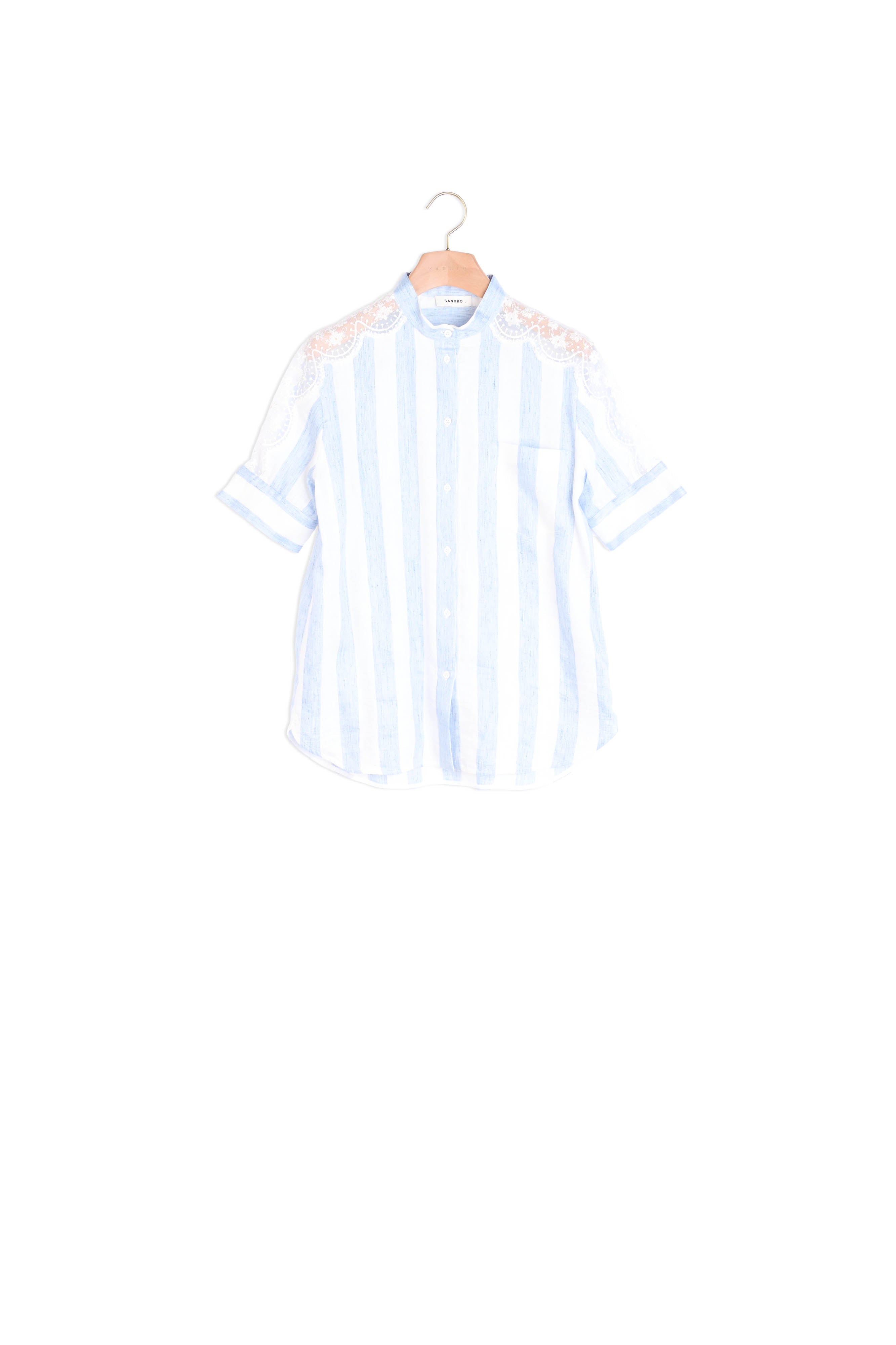 Chemise rayée en lin Sandro seconde main