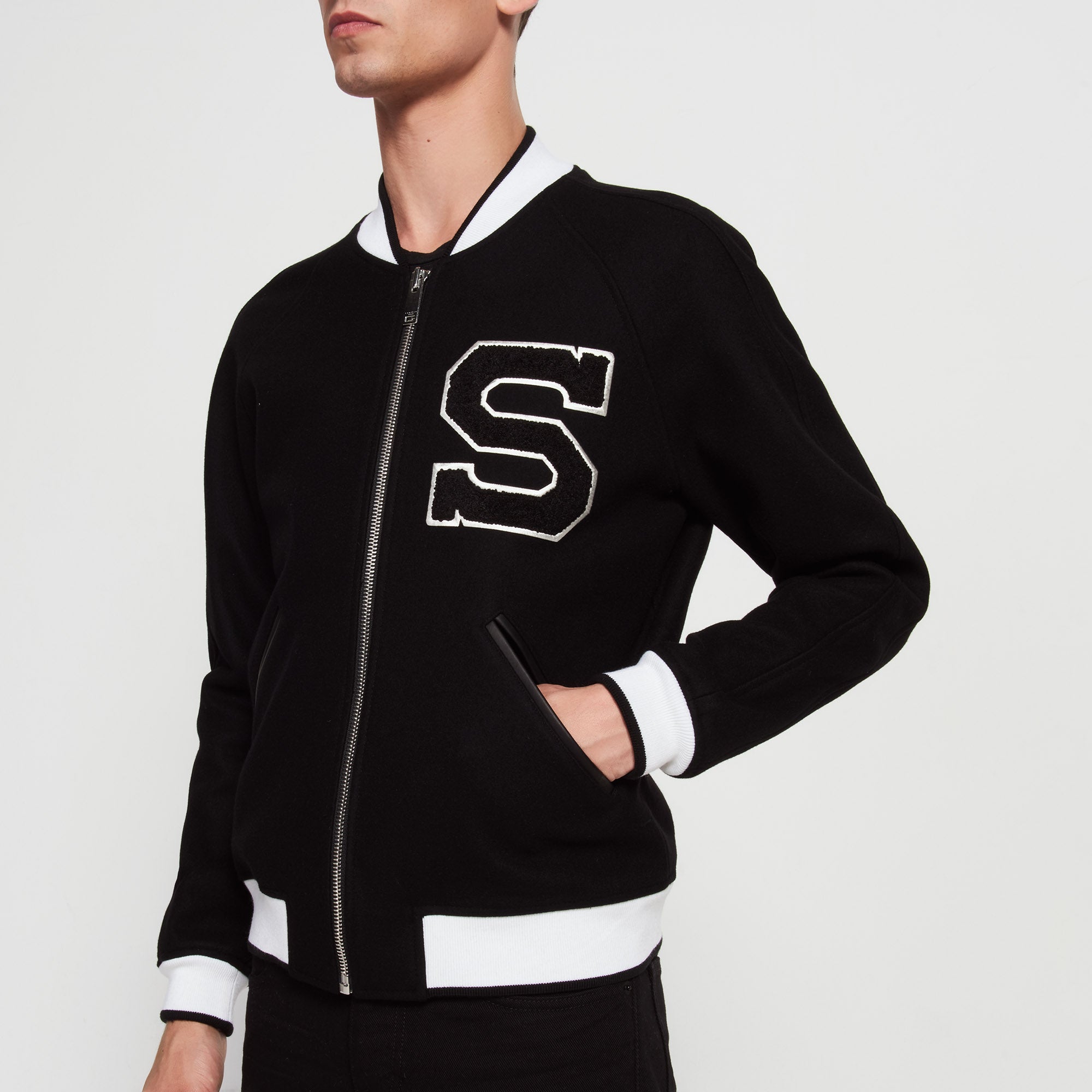 Blouson teddy à patch Sandro seconde main