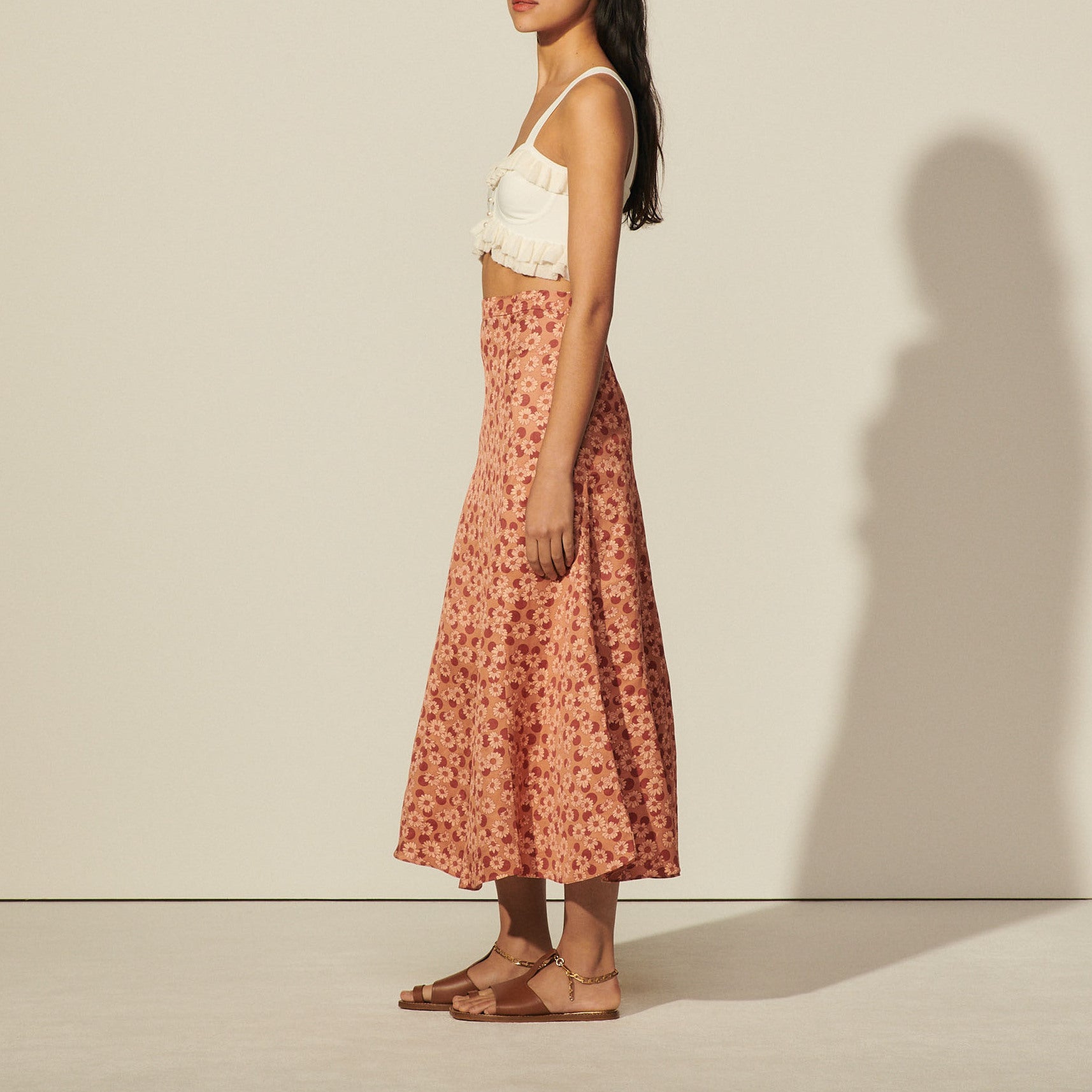 Jupe longue évasée imprimée Sandro seconde main