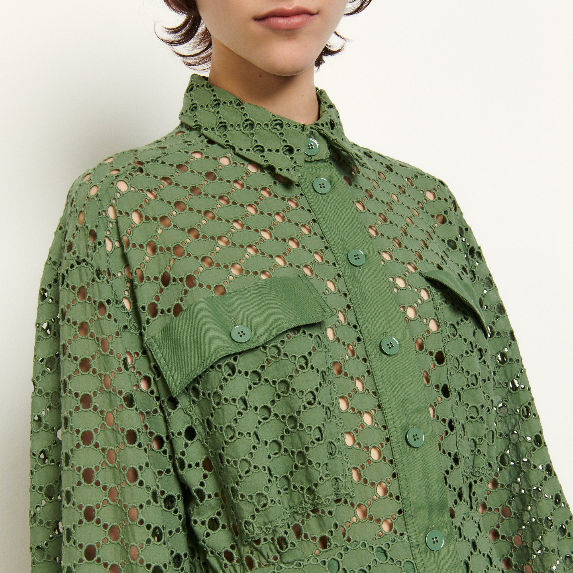 Robe Chemise en broderie anglaise Sandro seconde main