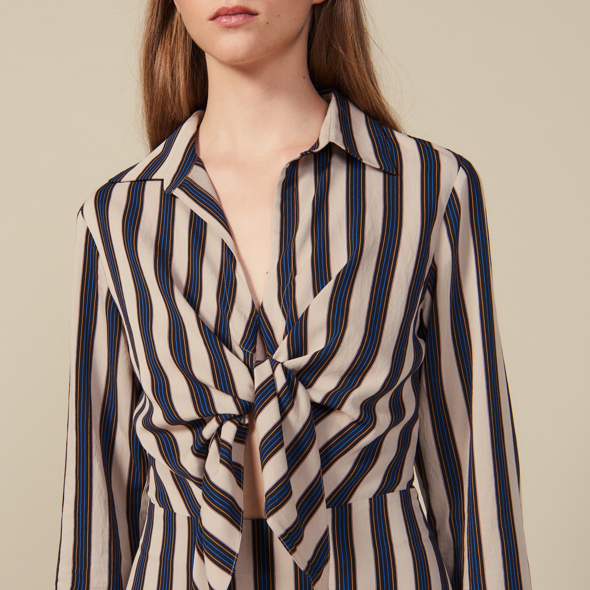 Robe longue à jeux de rayures Sandro seconde main