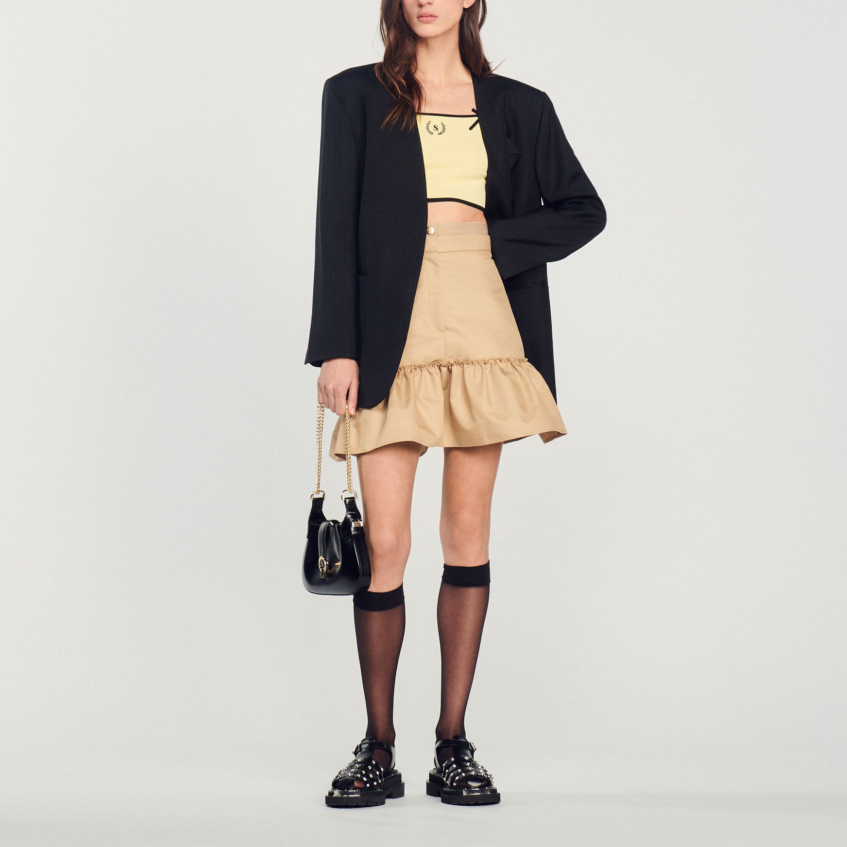 Jupe courte à volants Sandro seconde main