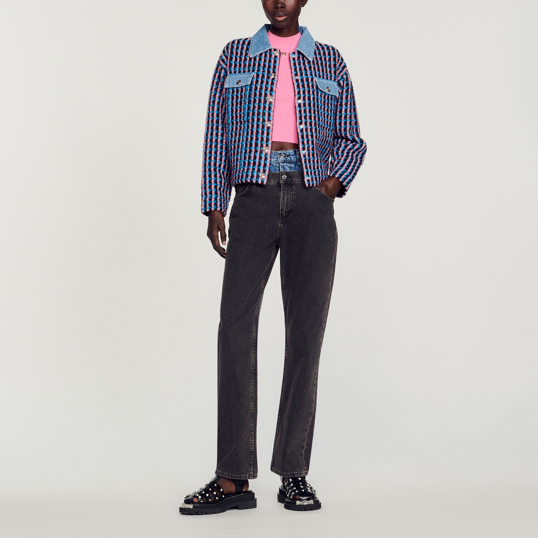 Cardicoat en tweed Sandro seconde main