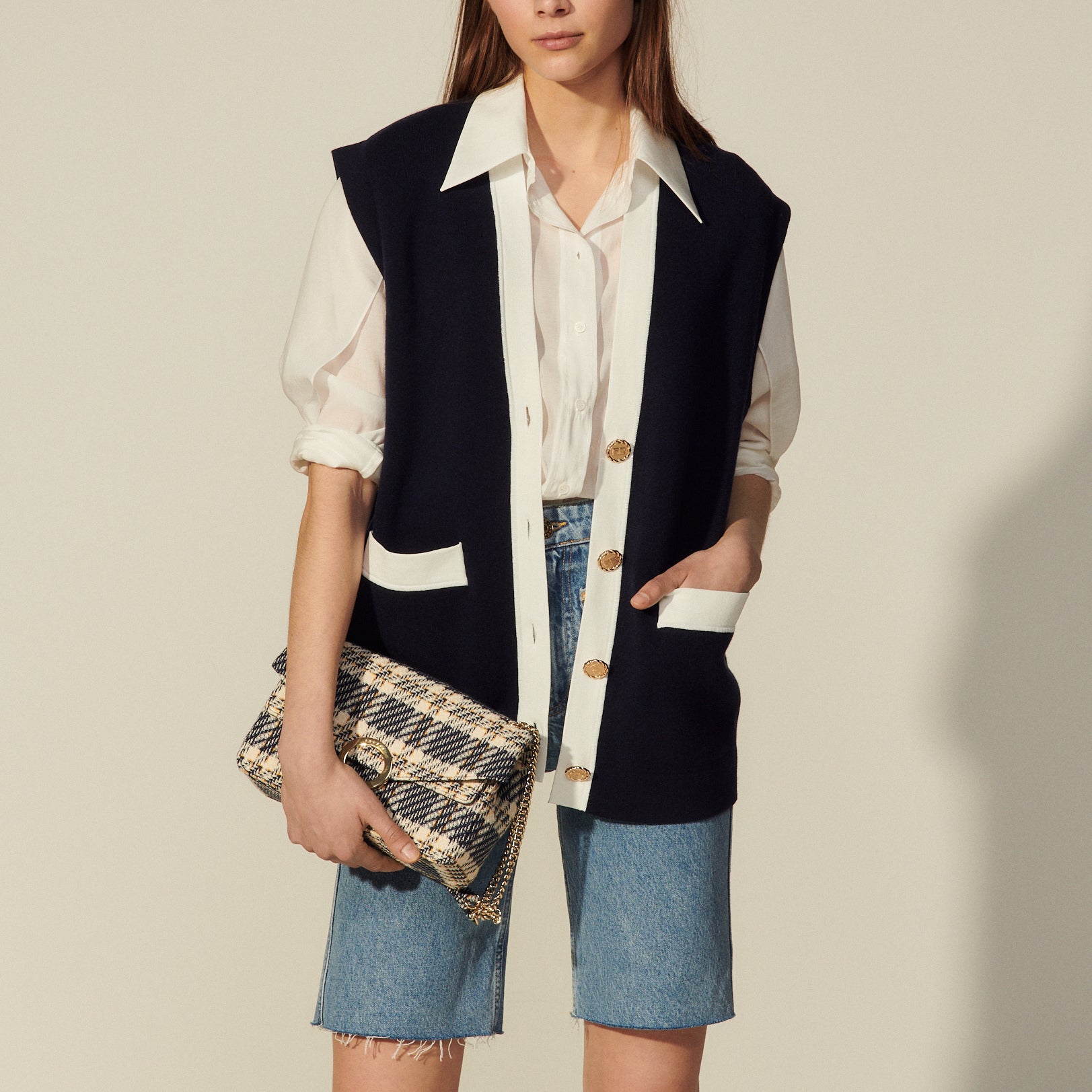 Sac Yza en tweed Sandro seconde main