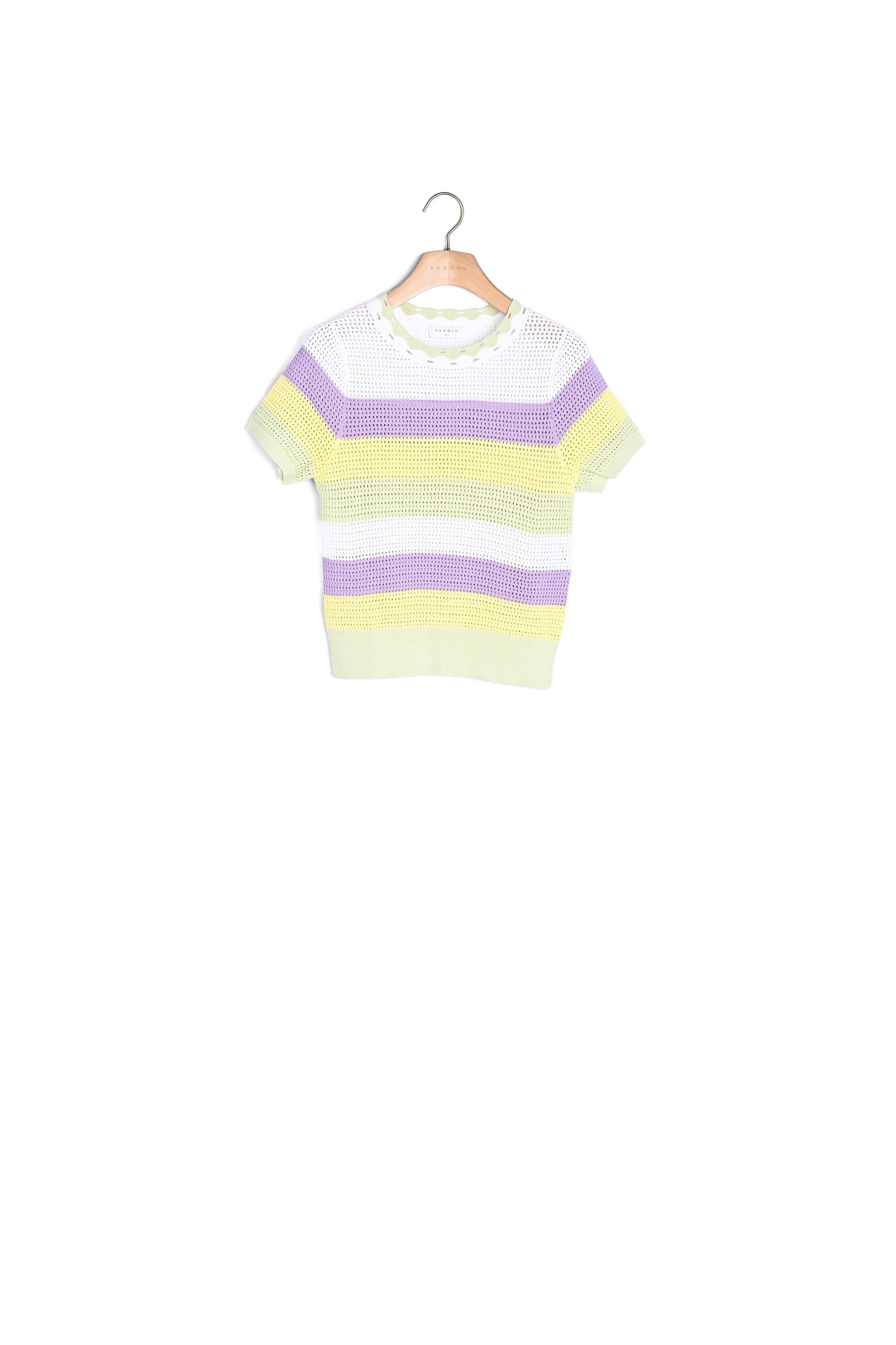 Pull rayé à manches courtes Sandro seconde main