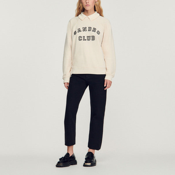 Sweat oversize à col Chemise Sandro seconde main