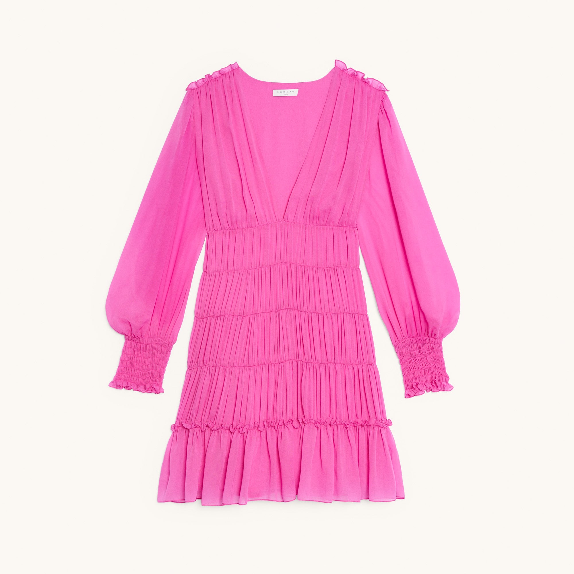 Robe courte en voile à  fronces Sandro seconde main