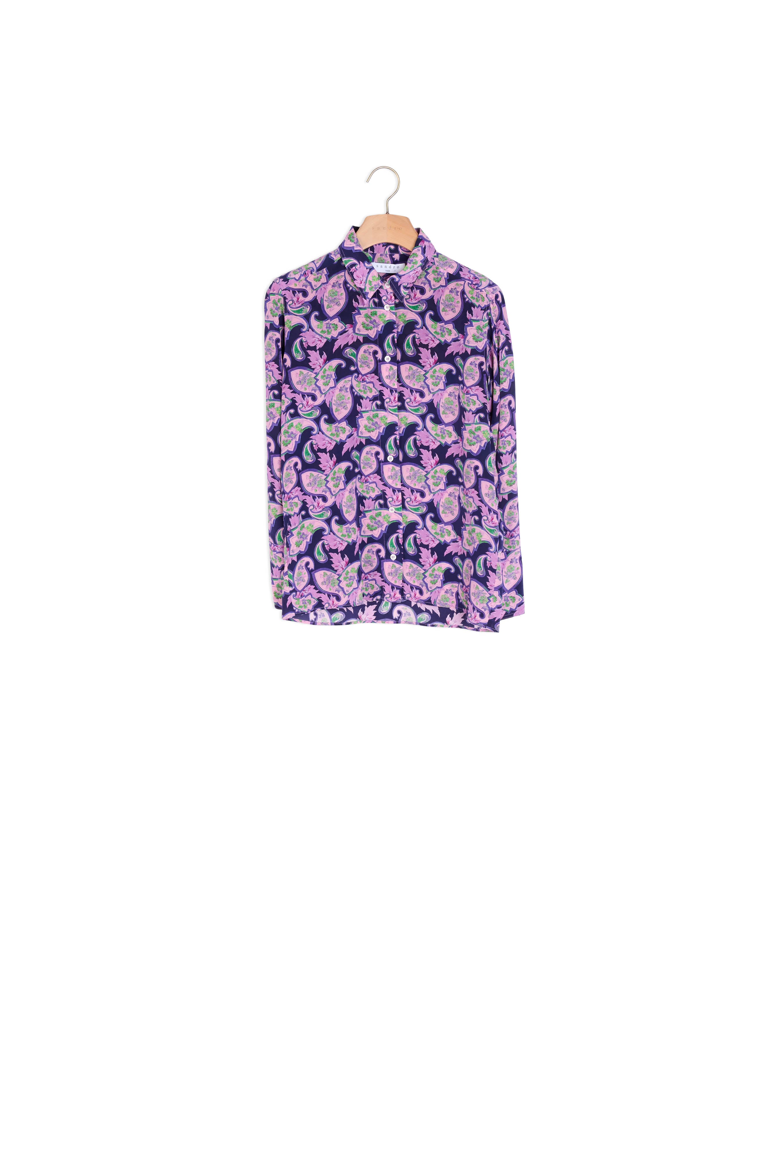 Chemise en soie imprimé cachemire Sandro seconde main