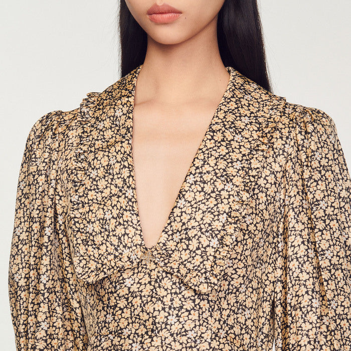 Robe fluide imprimée Sandro seconde main