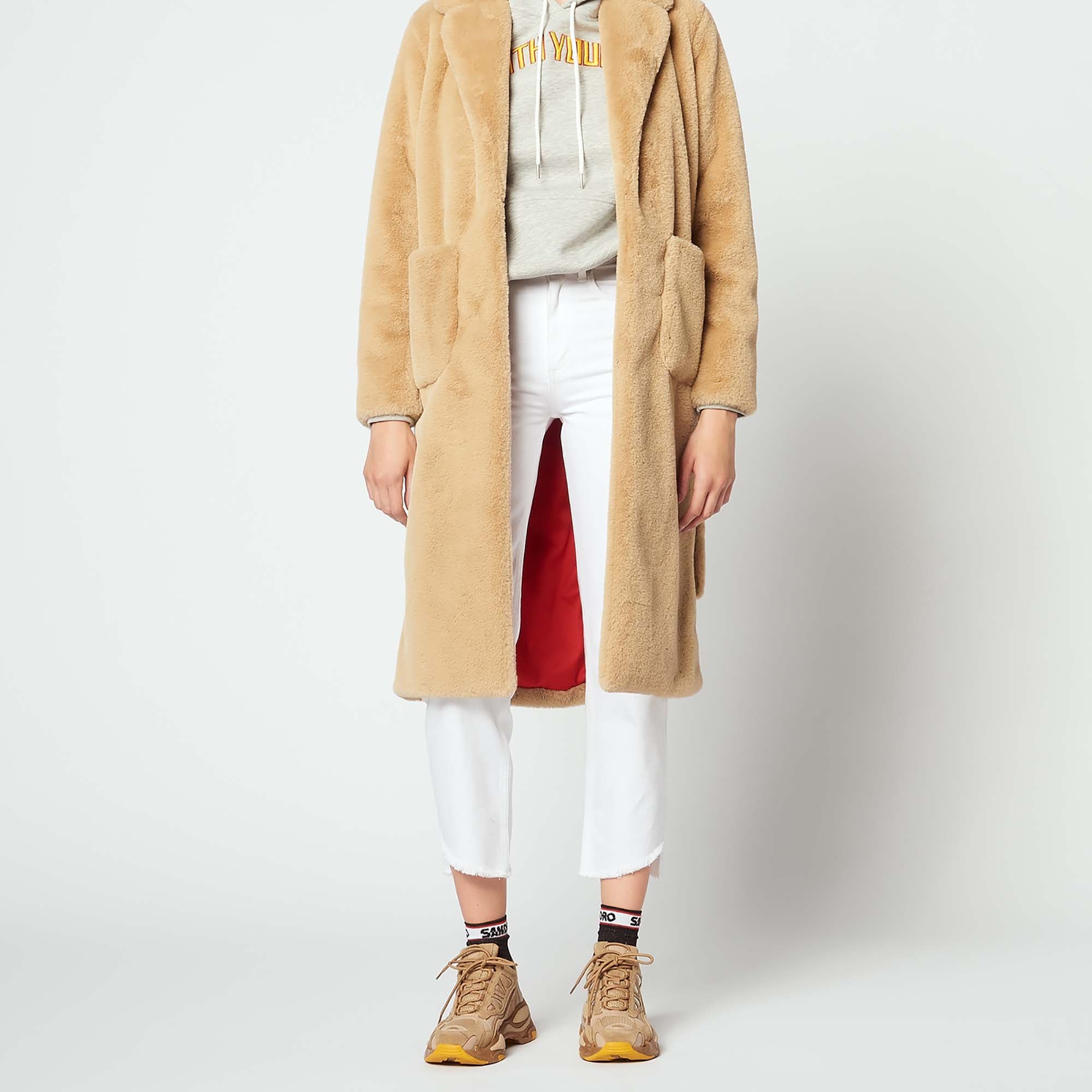 Manteau long en fausse fourrure Sandro seconde main