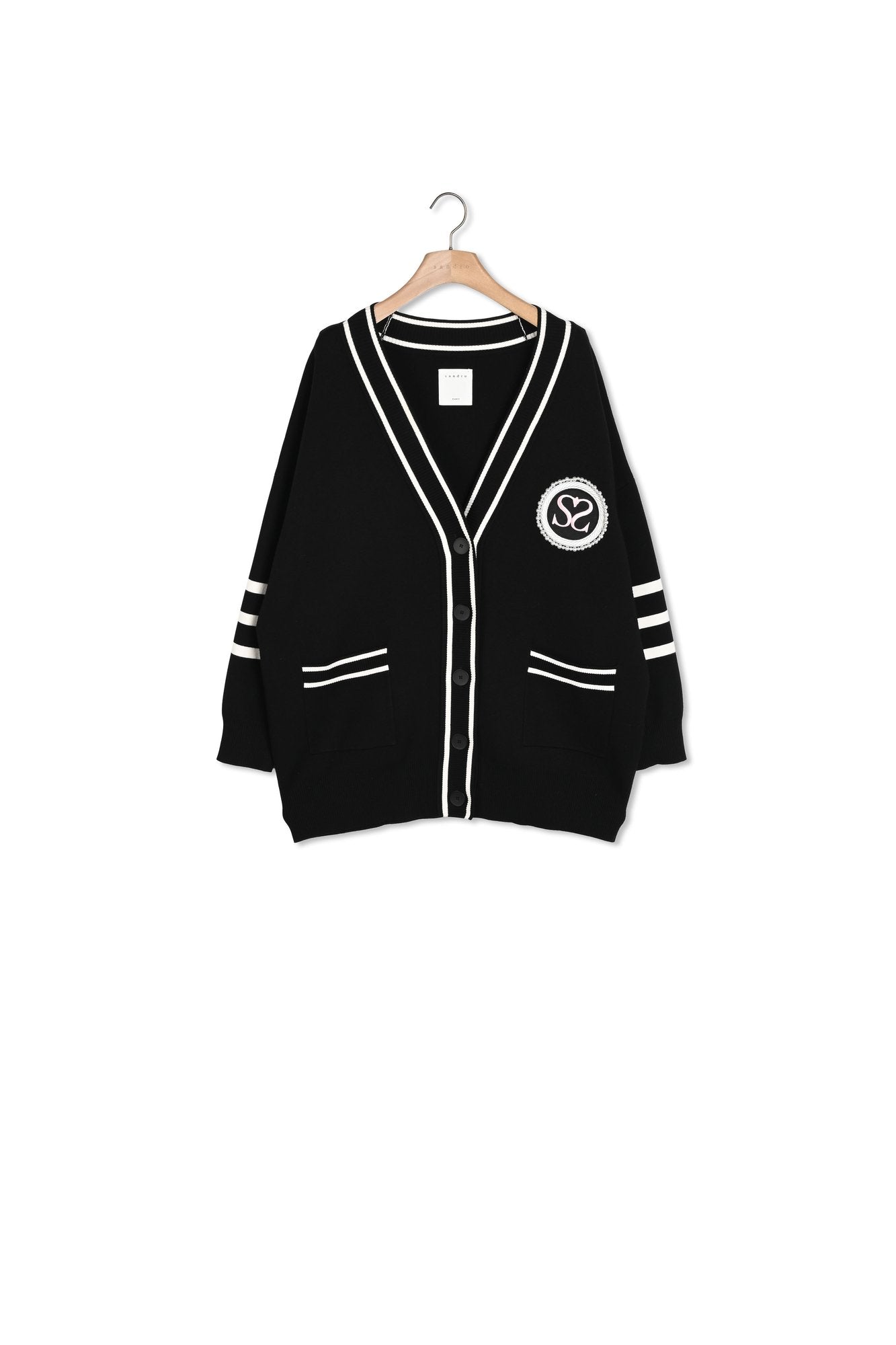 Cardi-coat à rayures contrastantes Sandro seconde main