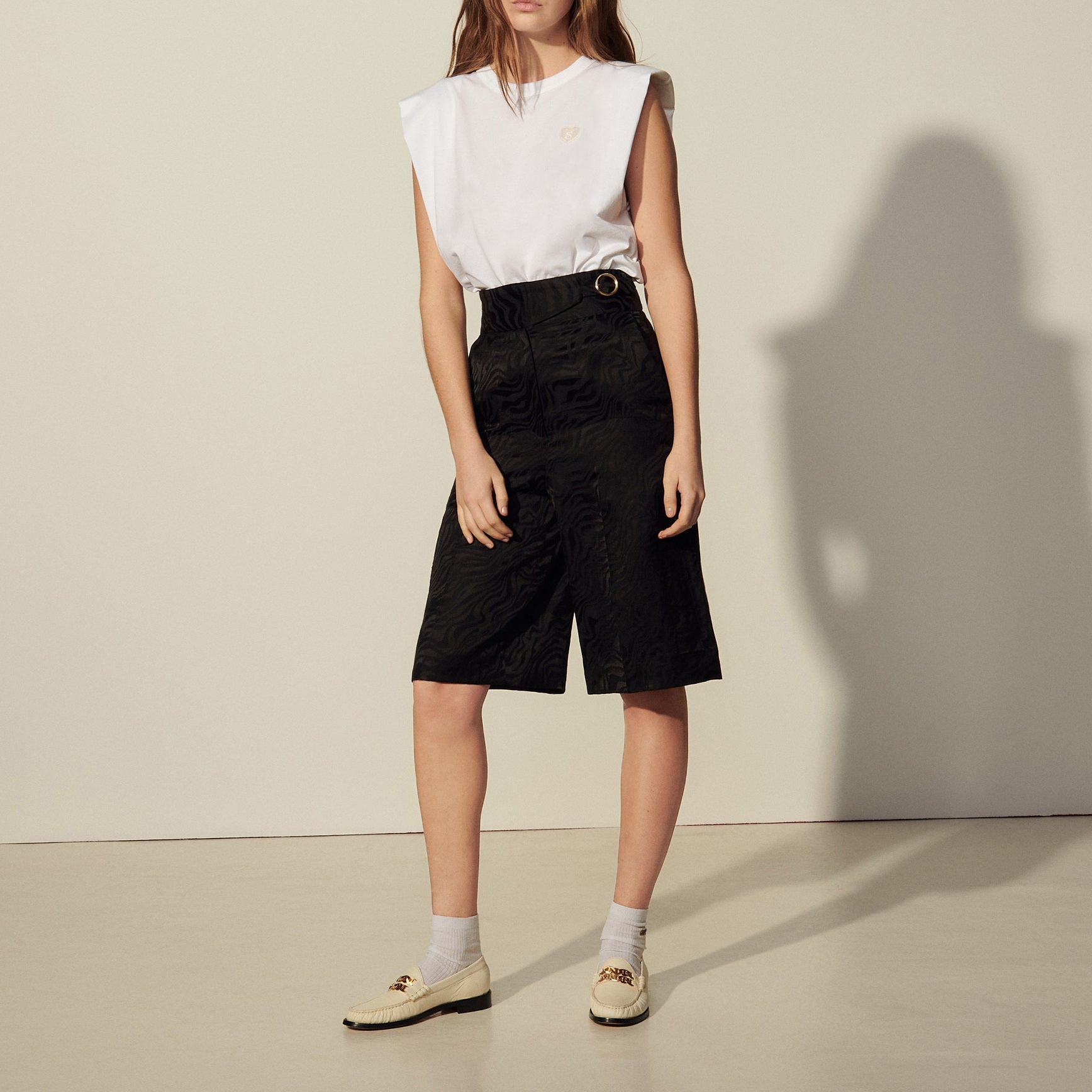 Jupe culotte en jacquard Sandro seconde main