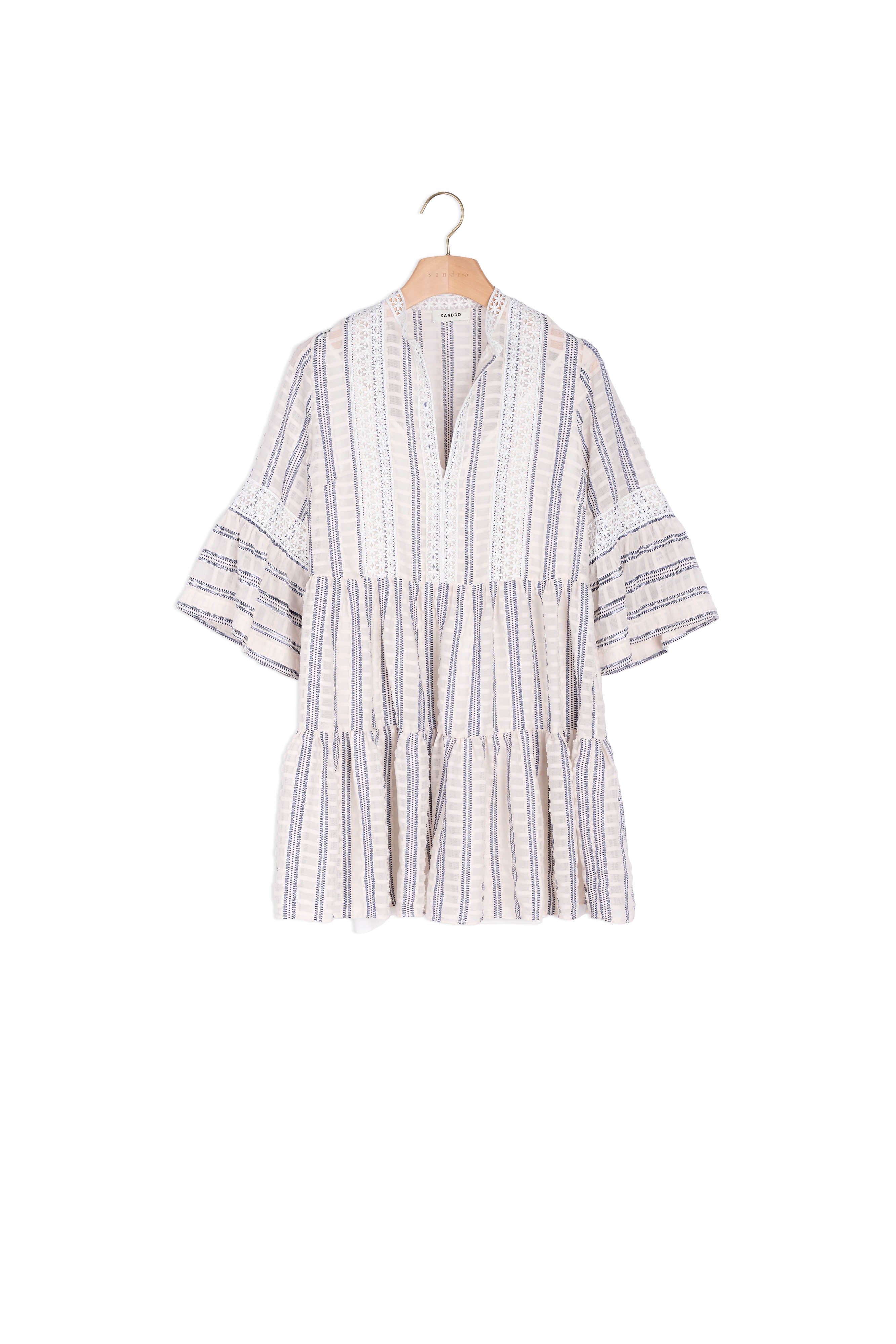 Robe courte évasée à manches courtes Sandro seconde main