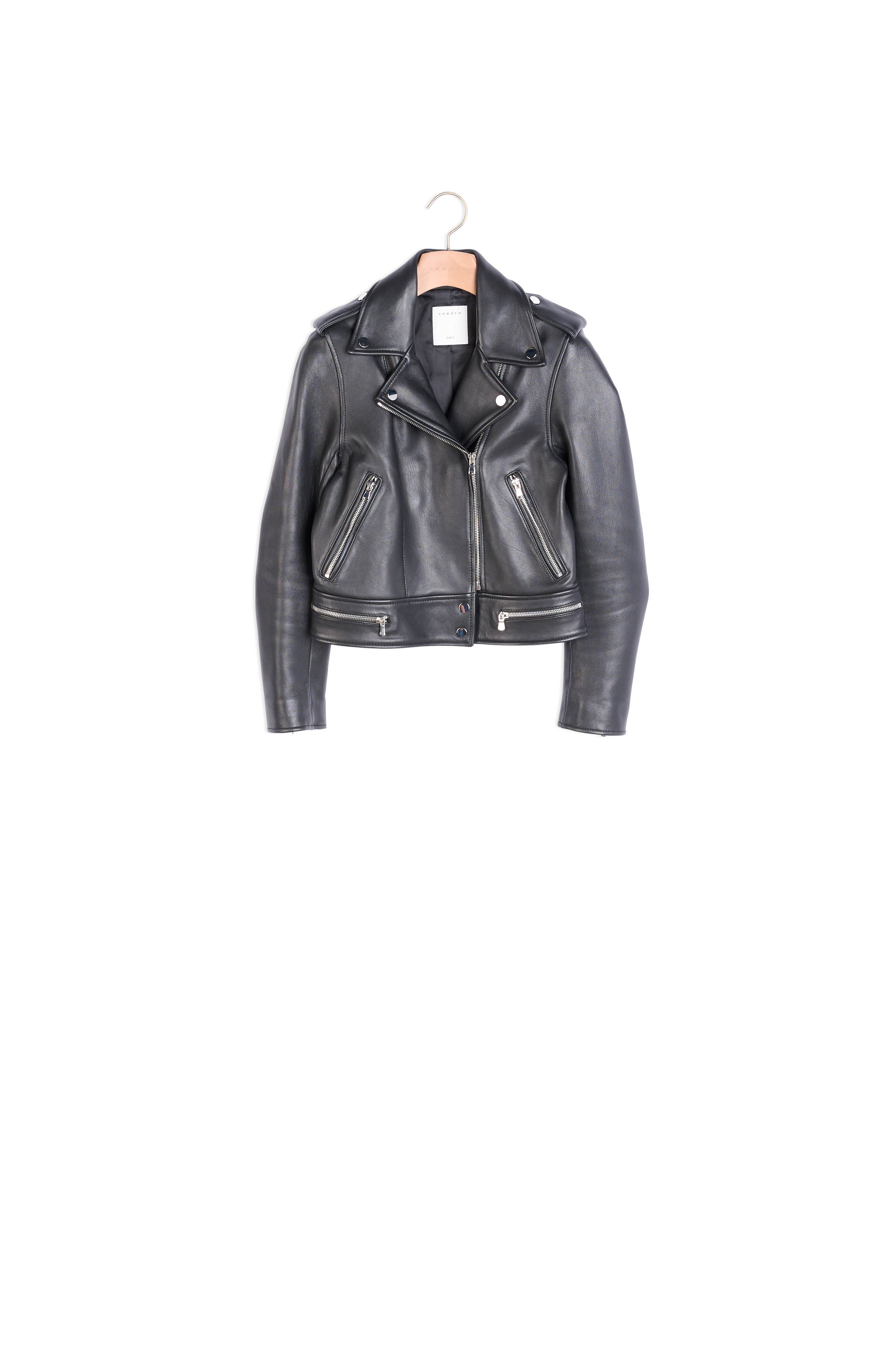Blouson en cuir Sandro seconde main
