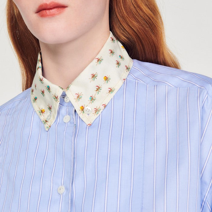 Chemise courte à col imprimé Sandro seconde main