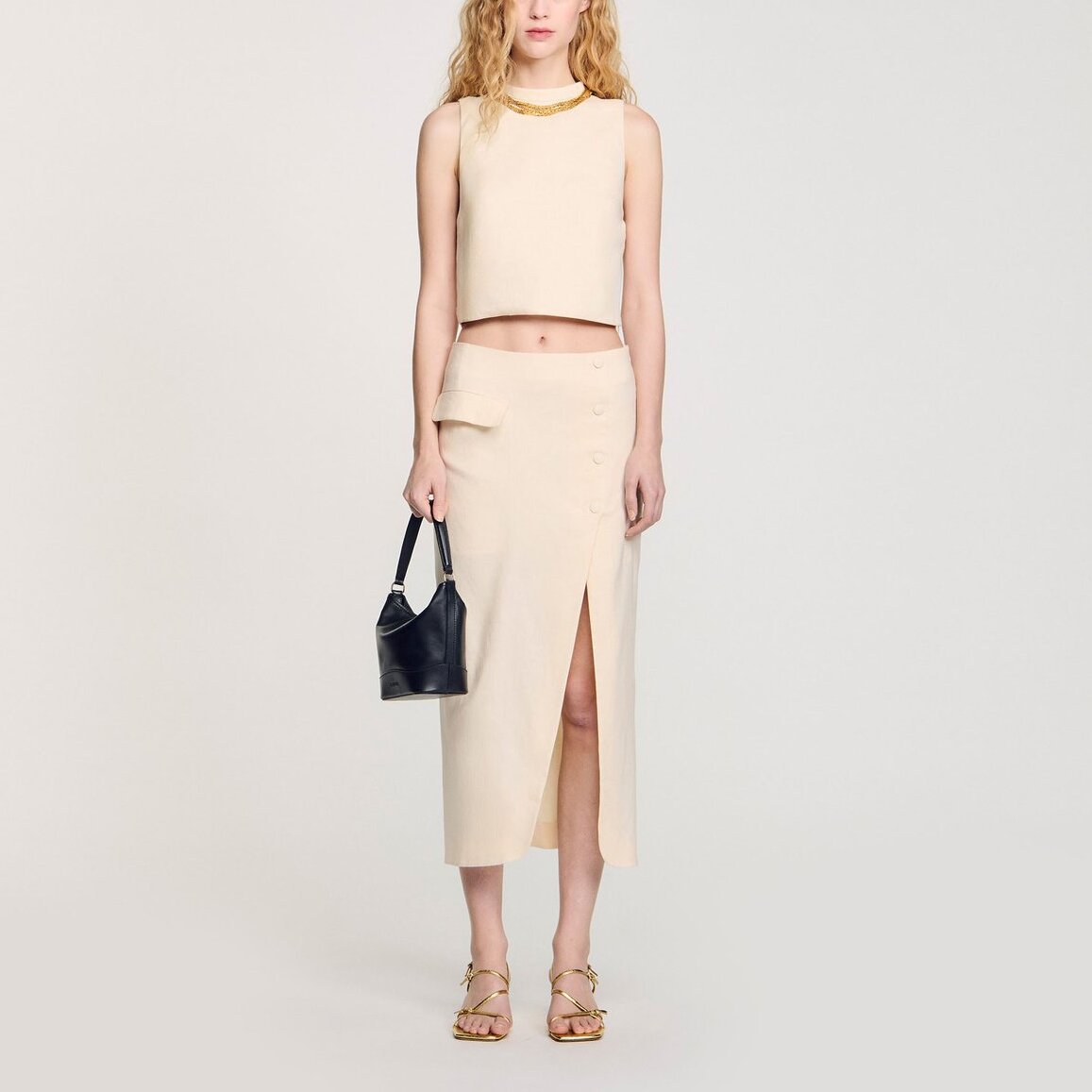 Top court en maille à collier Sandro seconde main