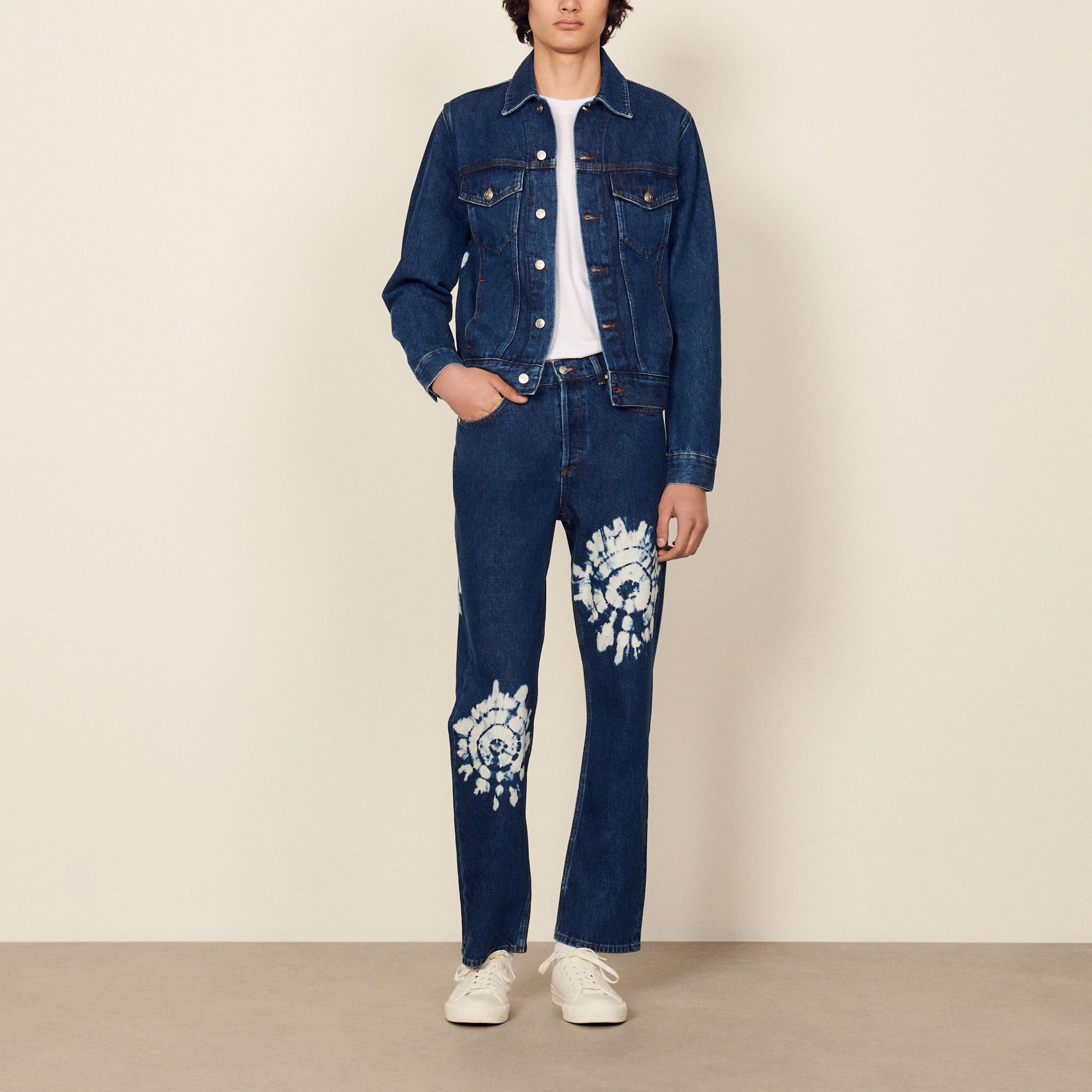 Blouson en Jean dos tie&dye Sandro seconde main