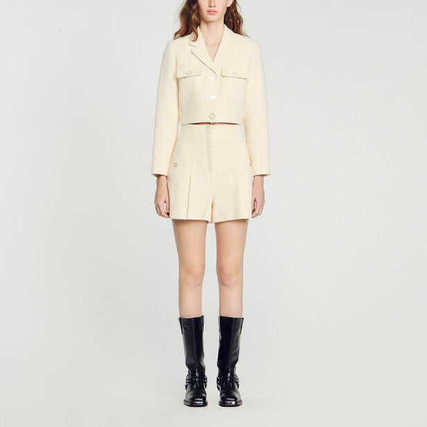 Short taille haute en tweed Sandro seconde main