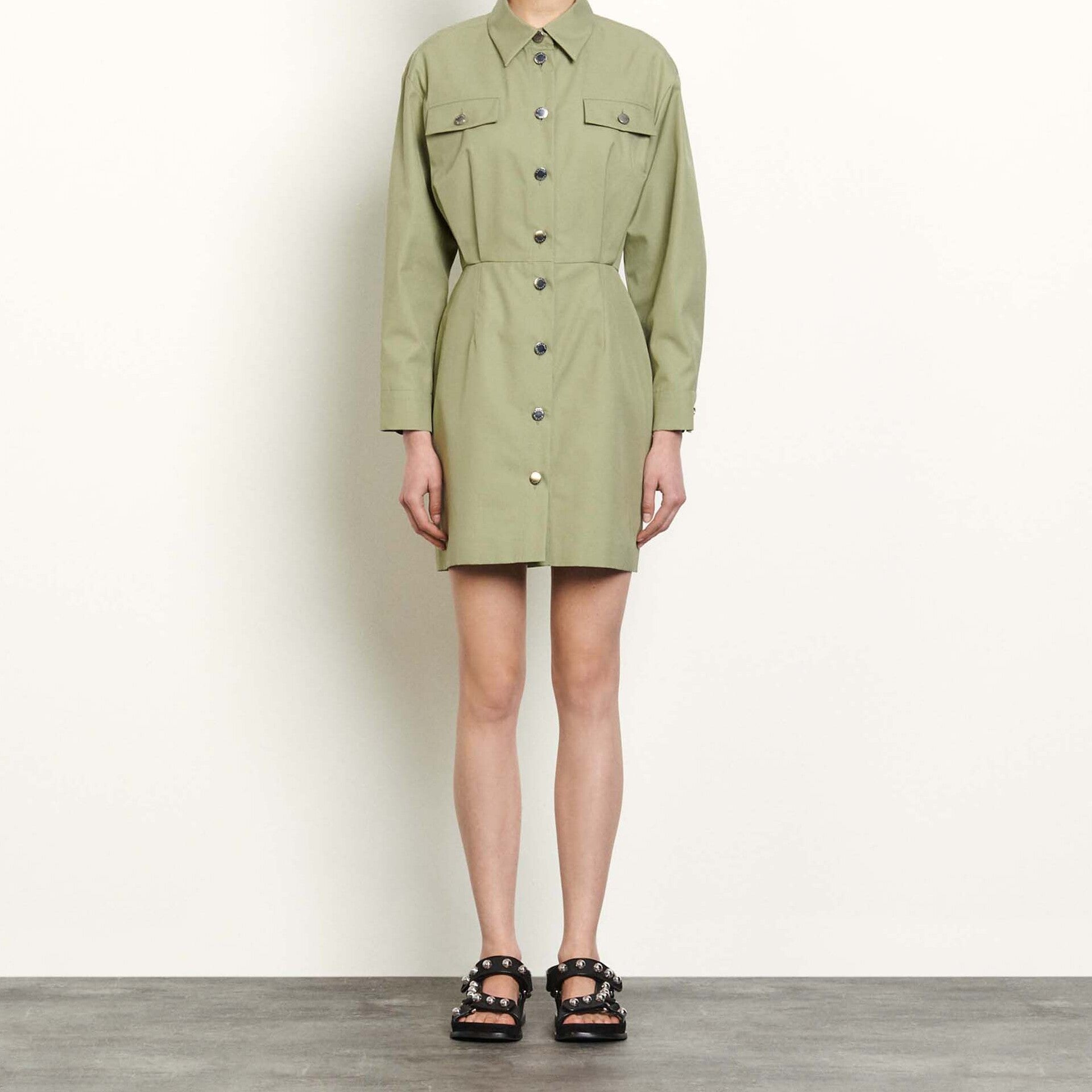 Robe courte saharienne en coton Sandro seconde main