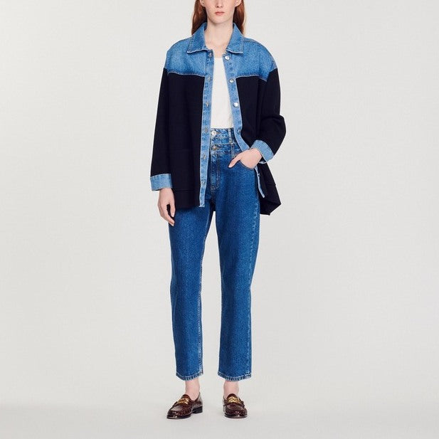 Cardi-coat bi-matière esprit Veste Sandro seconde main