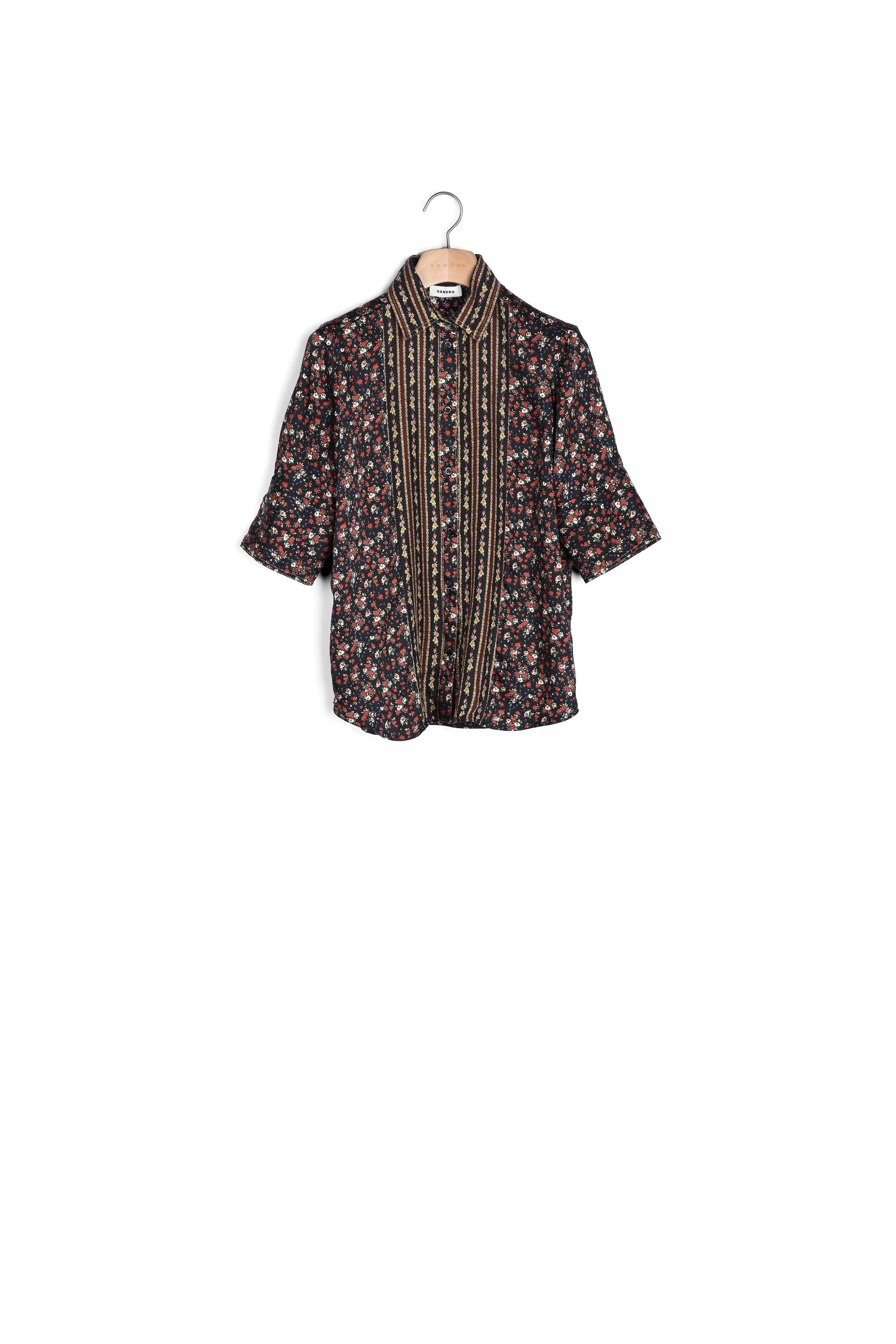 Chemise fleurie à manches courtes Sandro seconde main