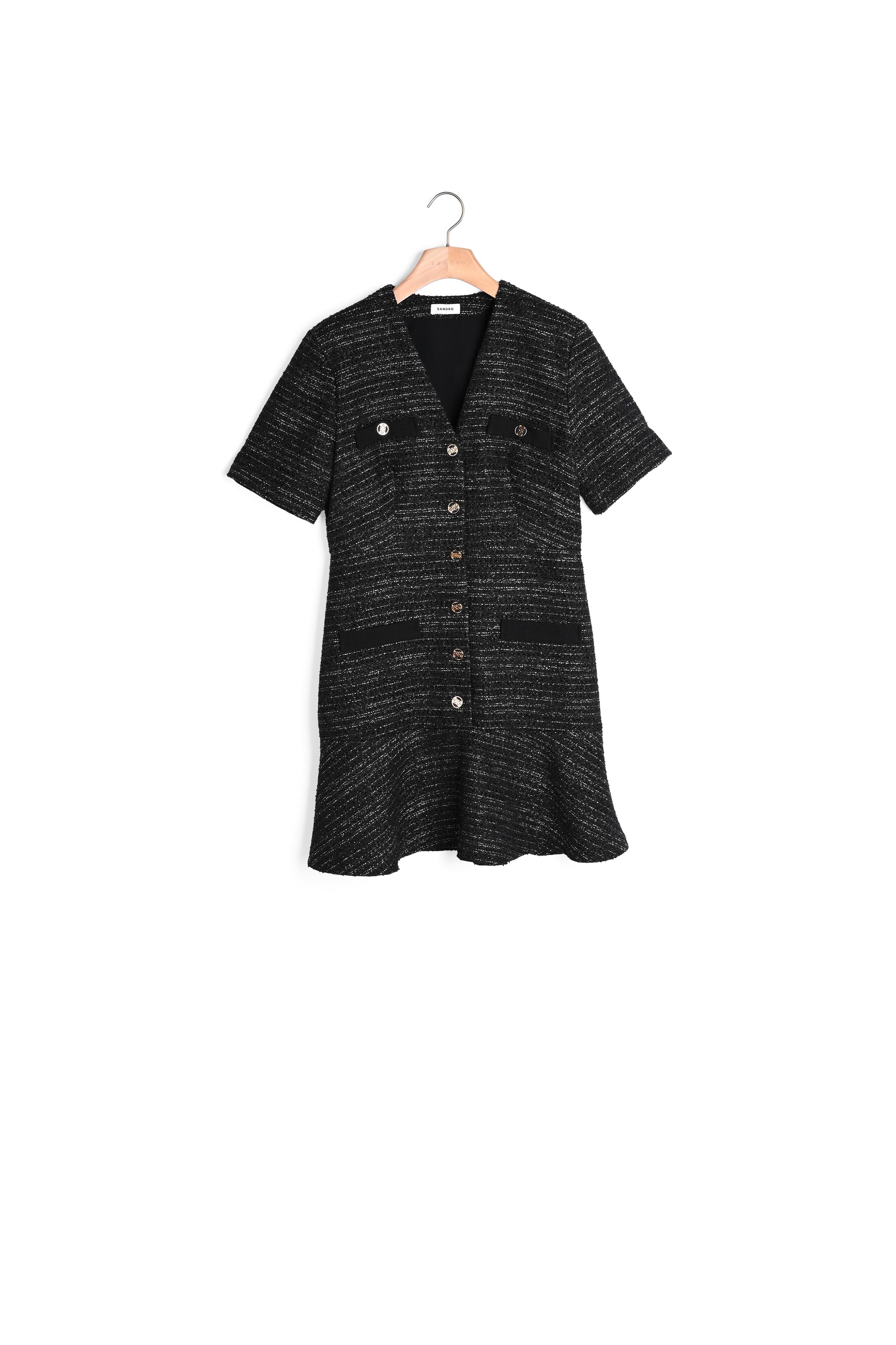 Robe en tweed à manches courtes Sandro seconde main