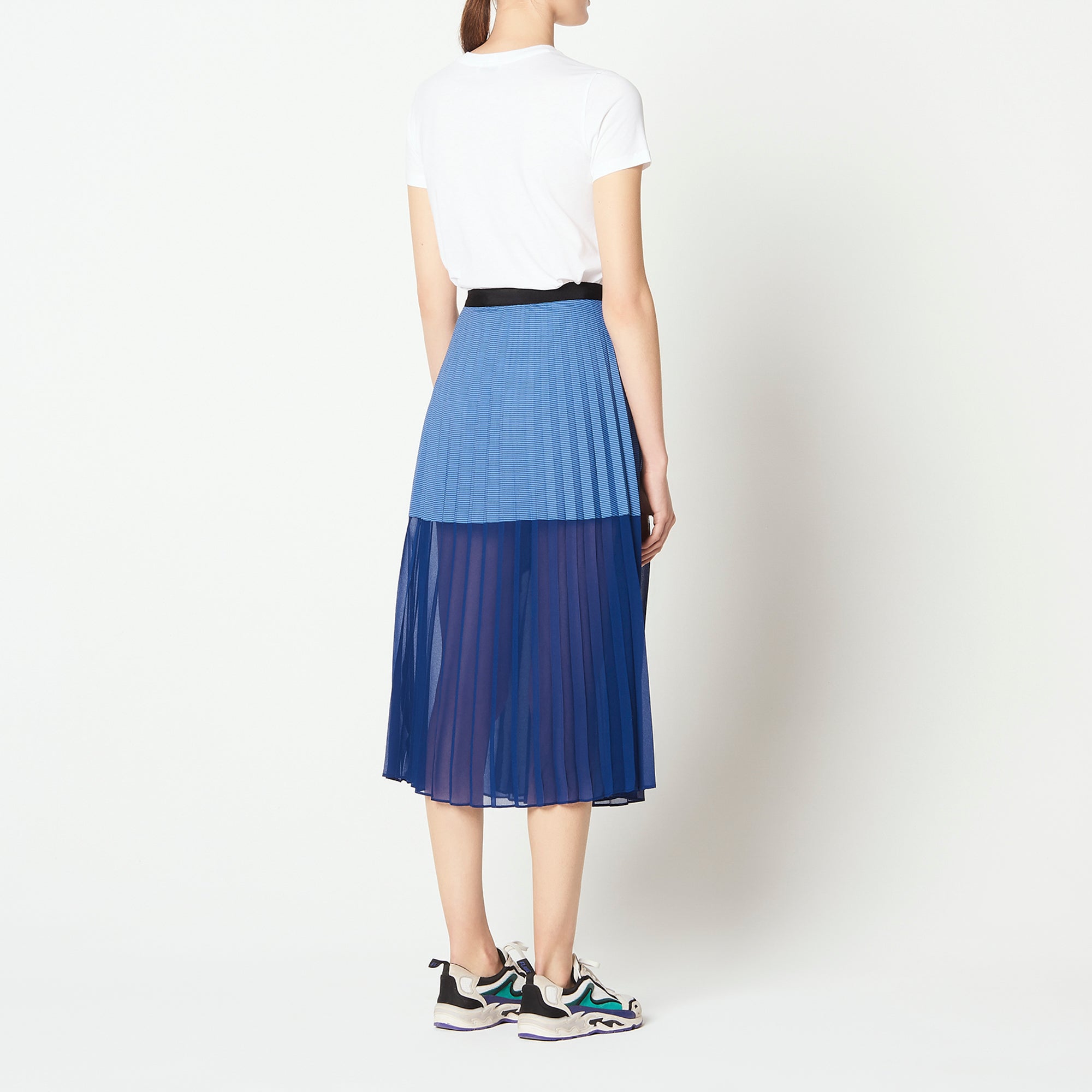 Jupe plissée mi-longue et bicolore Sandro seconde main