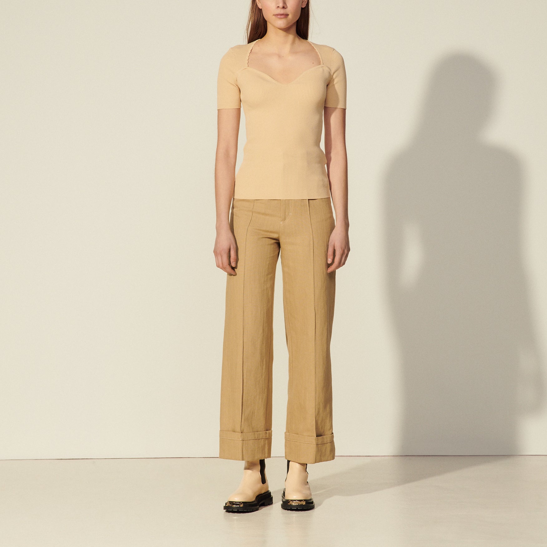 Top en Maille à décolleté bustier Sandro seconde main