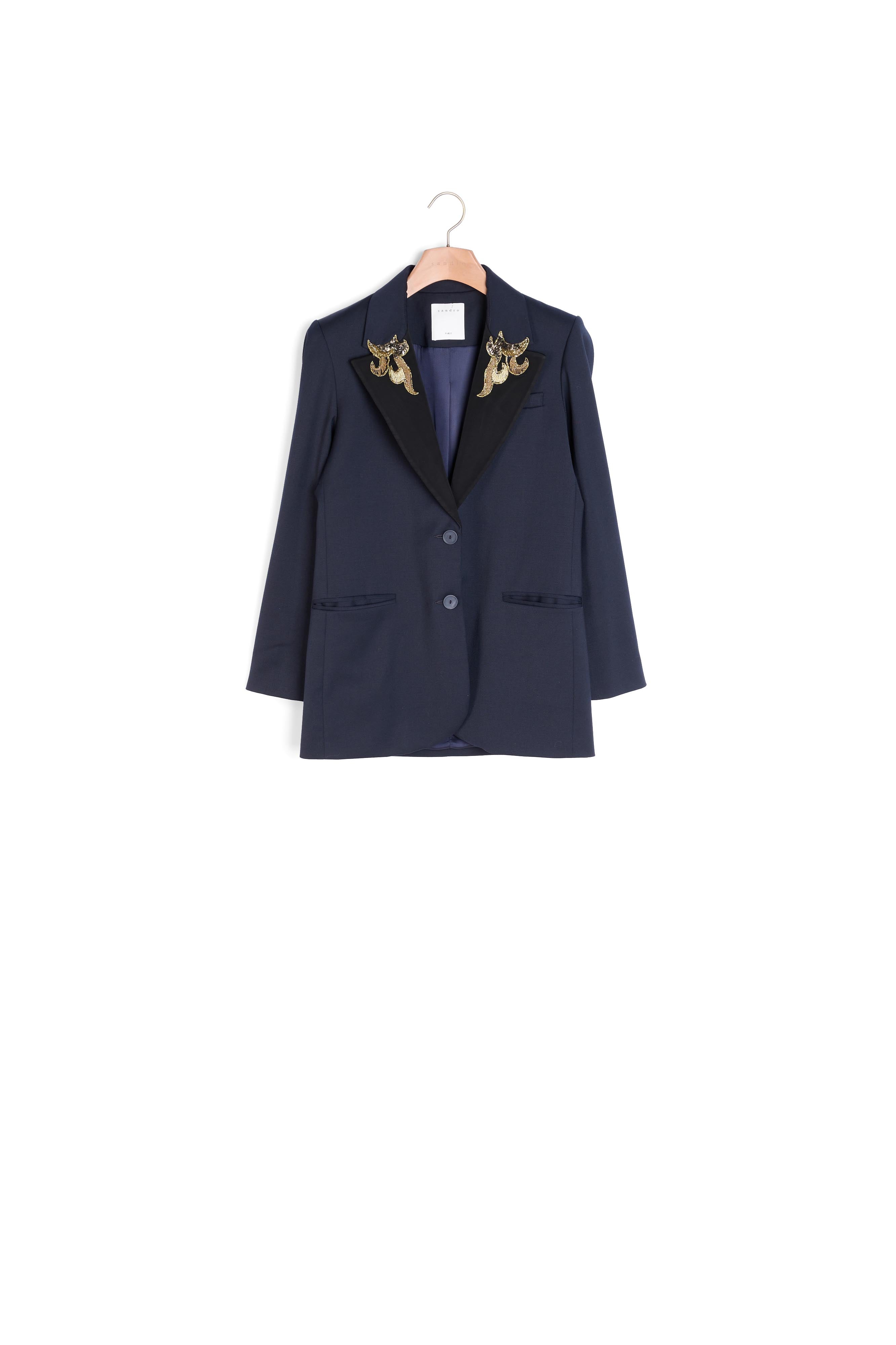 Veste tailleur ornée de patchs bijoux Sandro seconde main