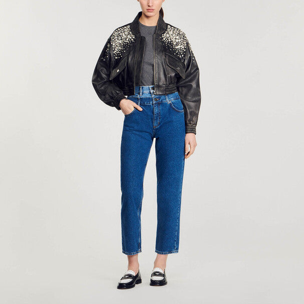 Jean trompe l'œil coupe mom Sandro seconde main