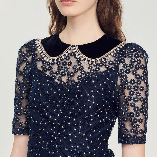 Robe courte à col claudine Sandro seconde main