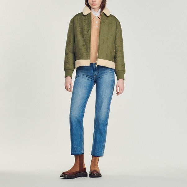 Manteau matelassé à col fourré Sandro seconde main