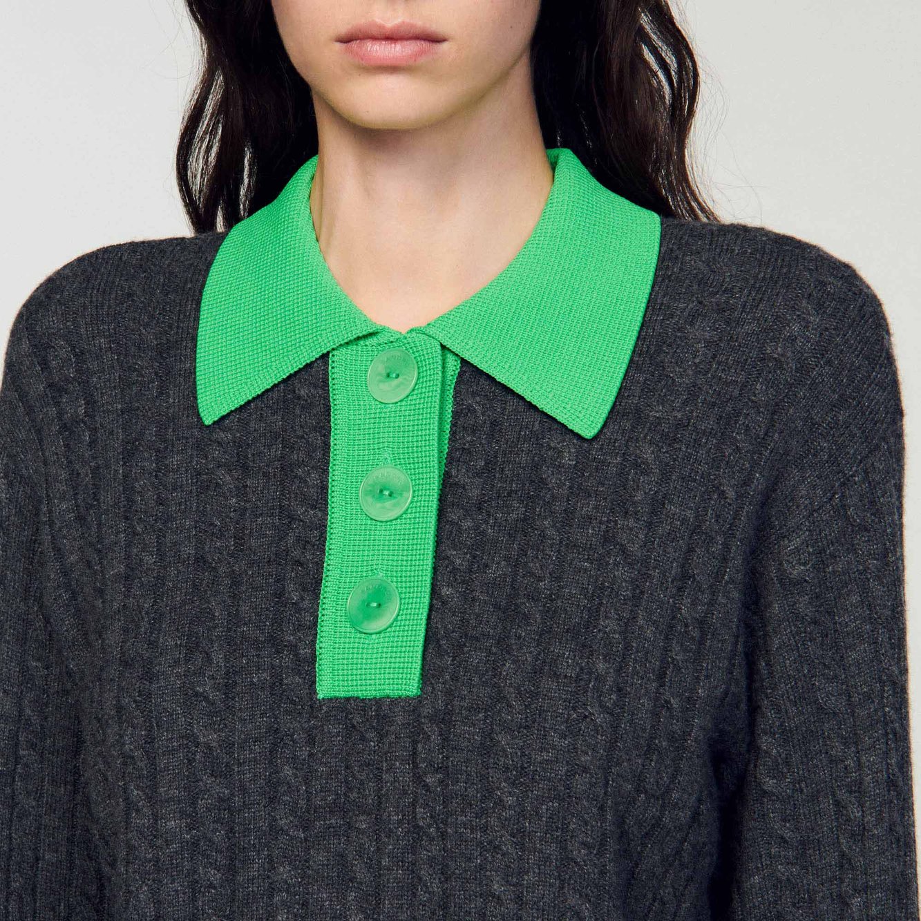 Pull court en Maille torsadée Sandro seconde main