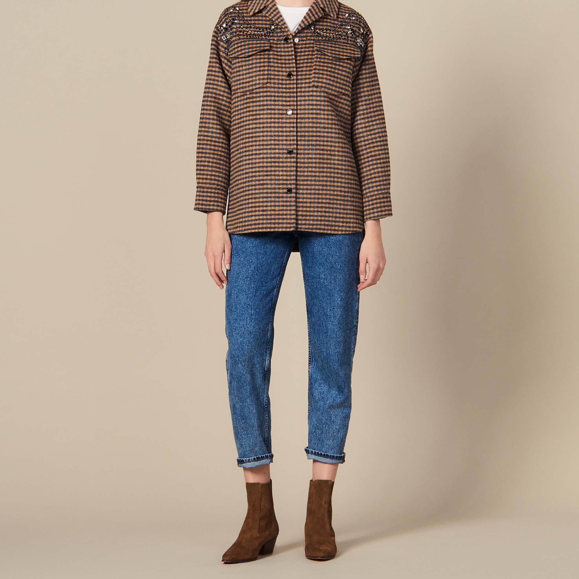 Veste Chemise oversize à carreaux Sandro seconde main