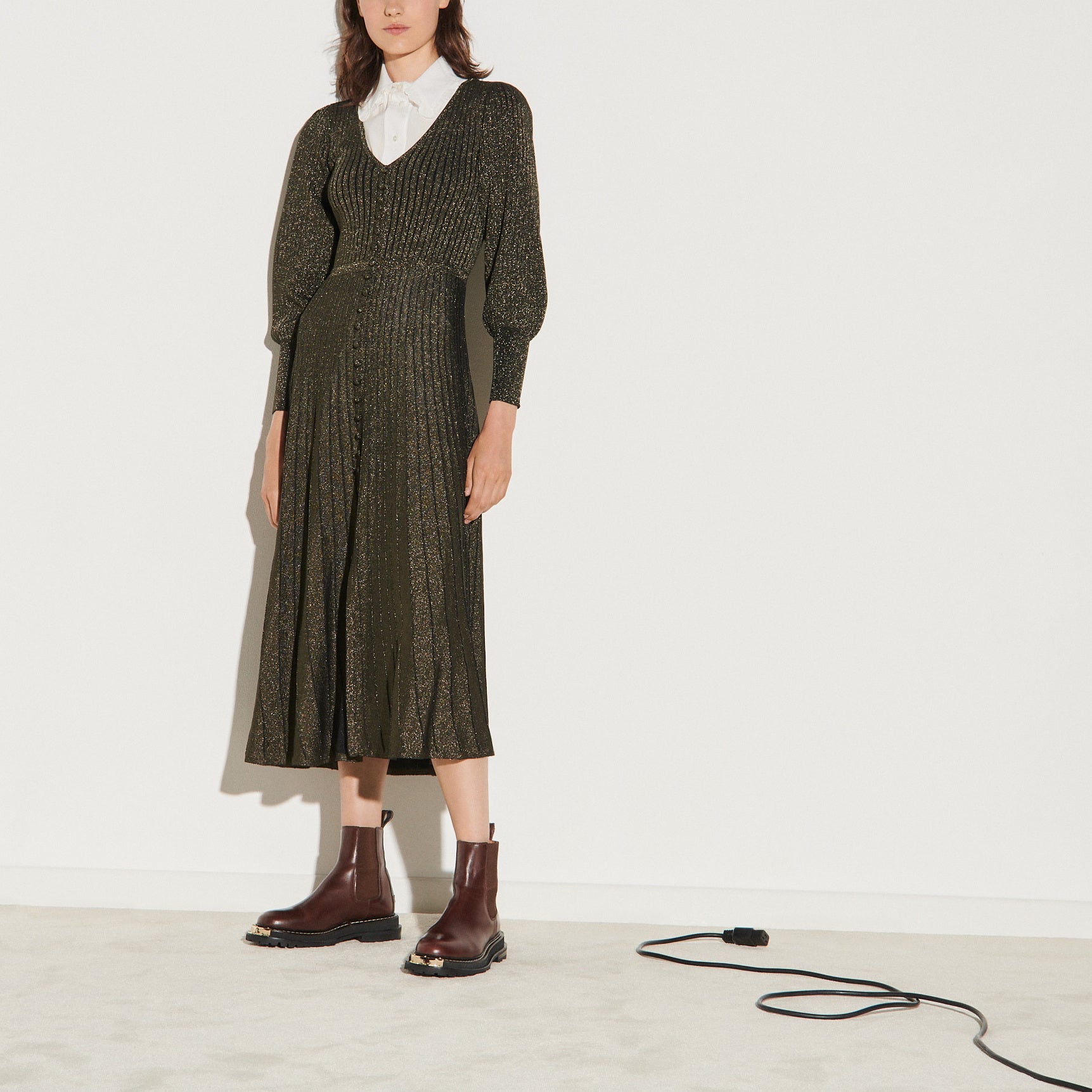 Robe longue en Maille lurex boutonnée Sandro seconde main