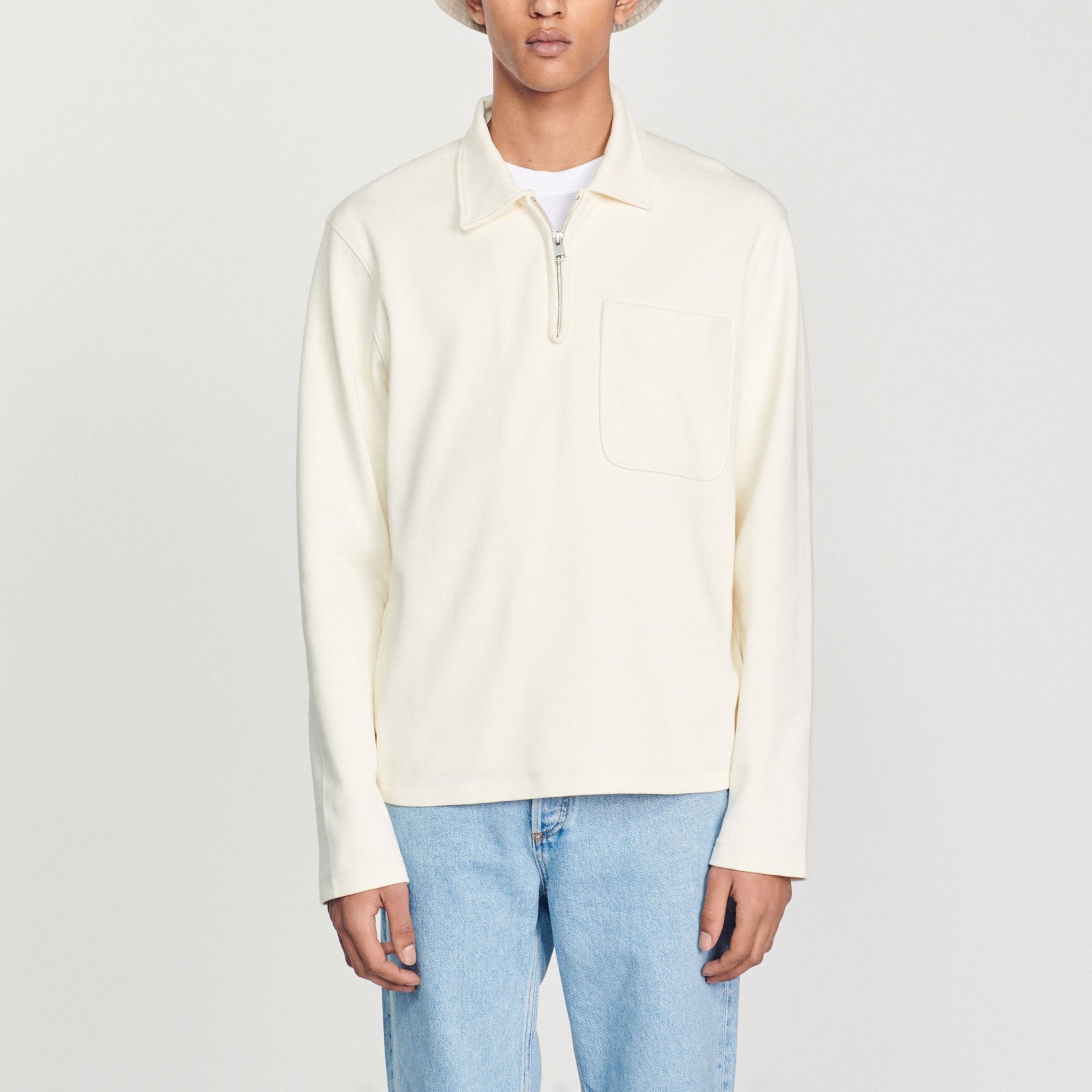 Sweatshirt Ecru Sandro seconde main