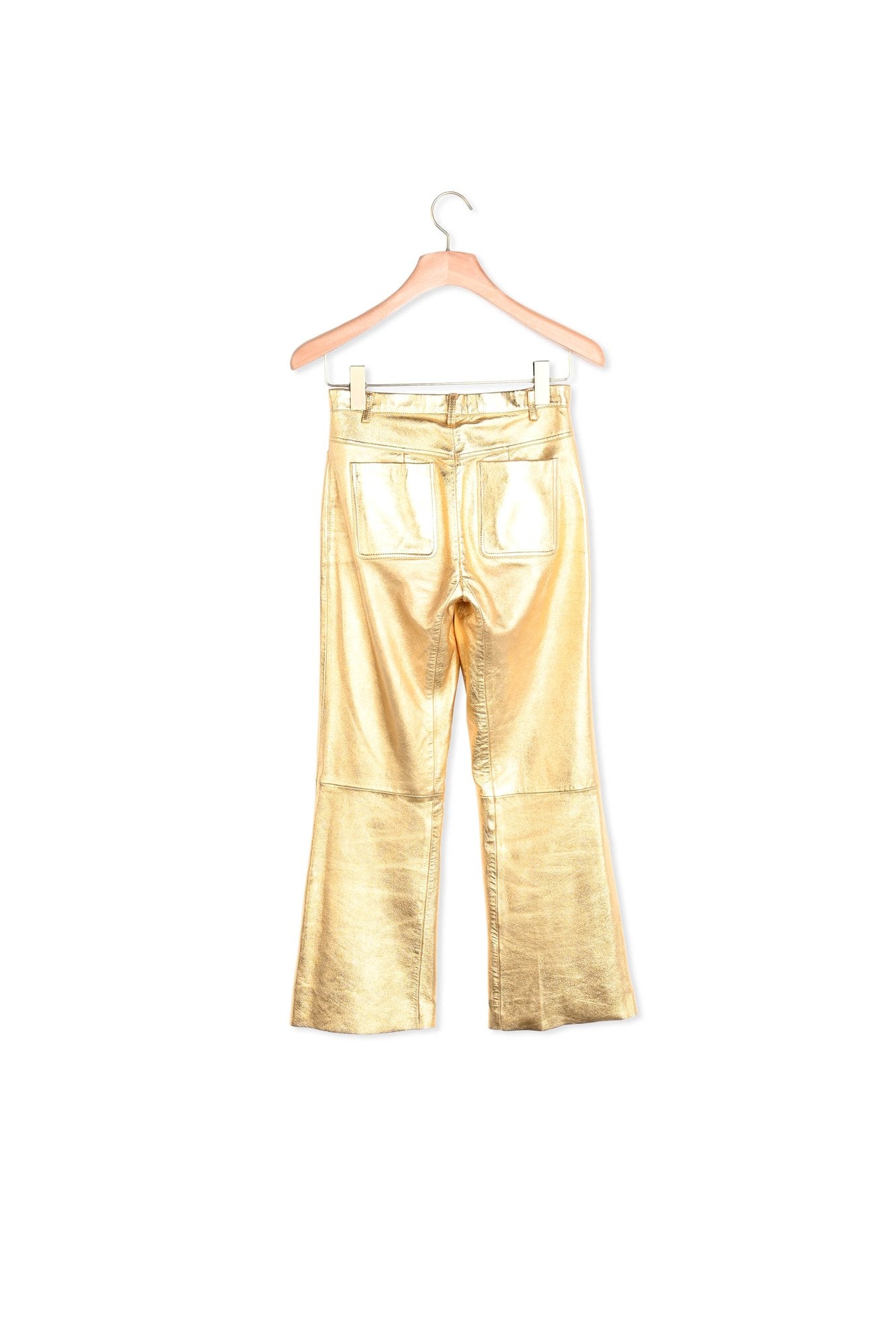 Pantalon en cuir métallisé Sandro seconde main