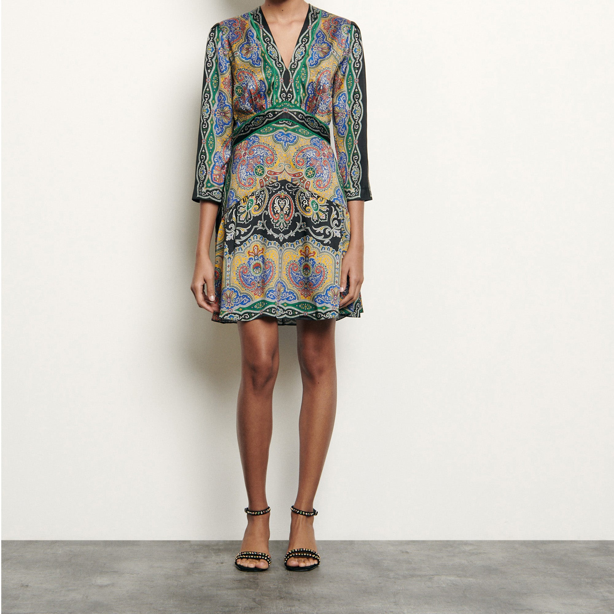 Robe courte imprimée Sandro seconde main