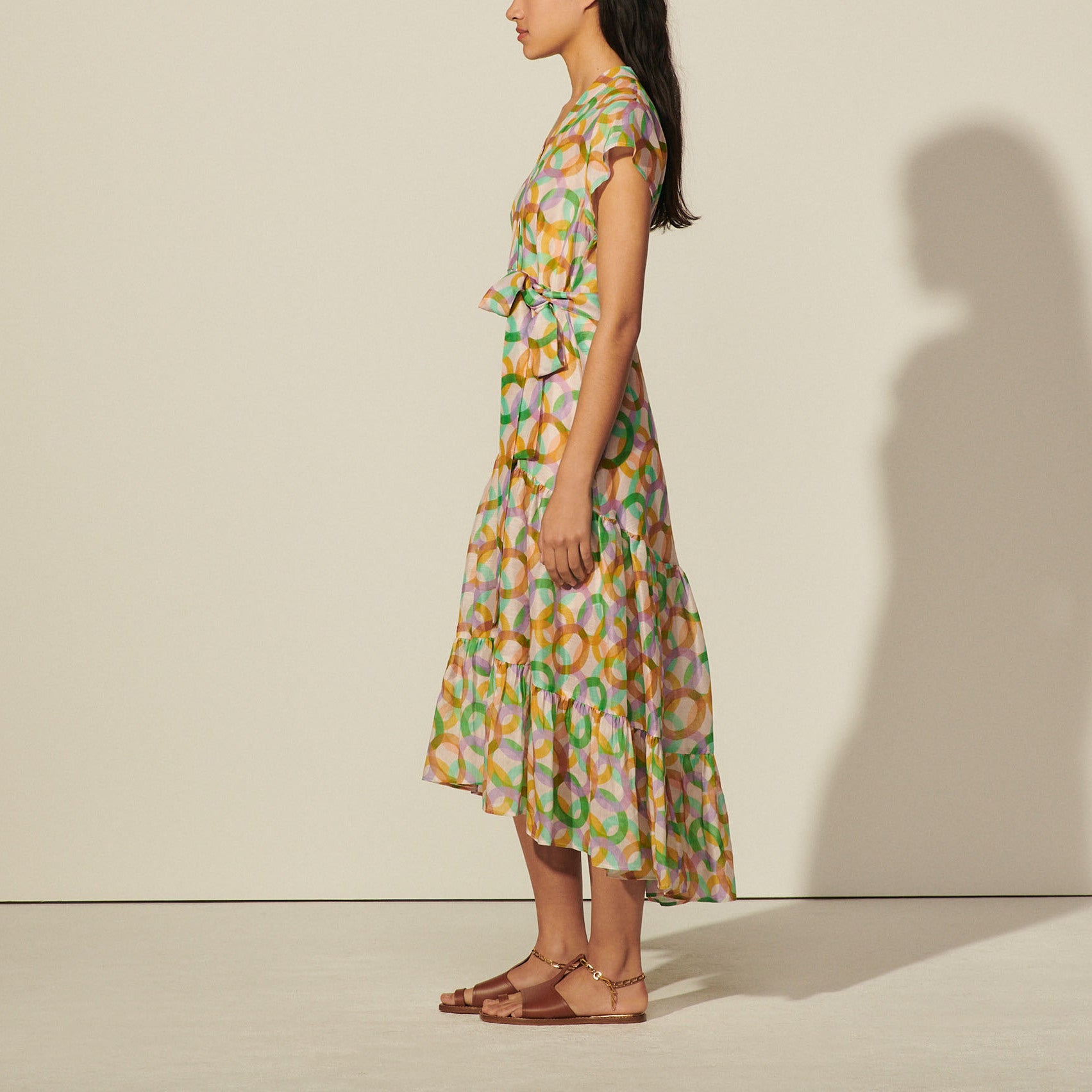 Robe longue sans manches imprimée Sandro seconde main