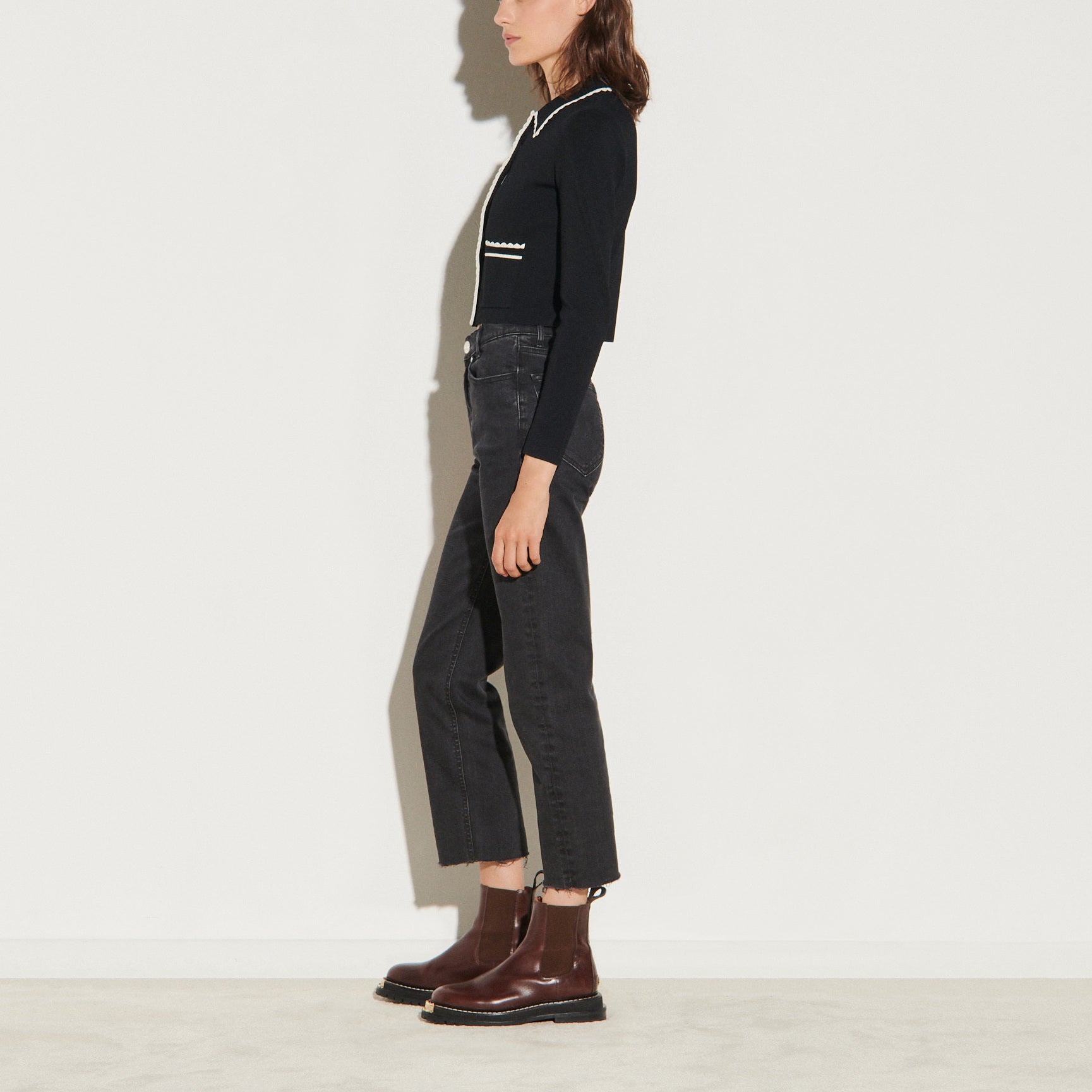 Cardigan court à col Chemise Sandro seconde main