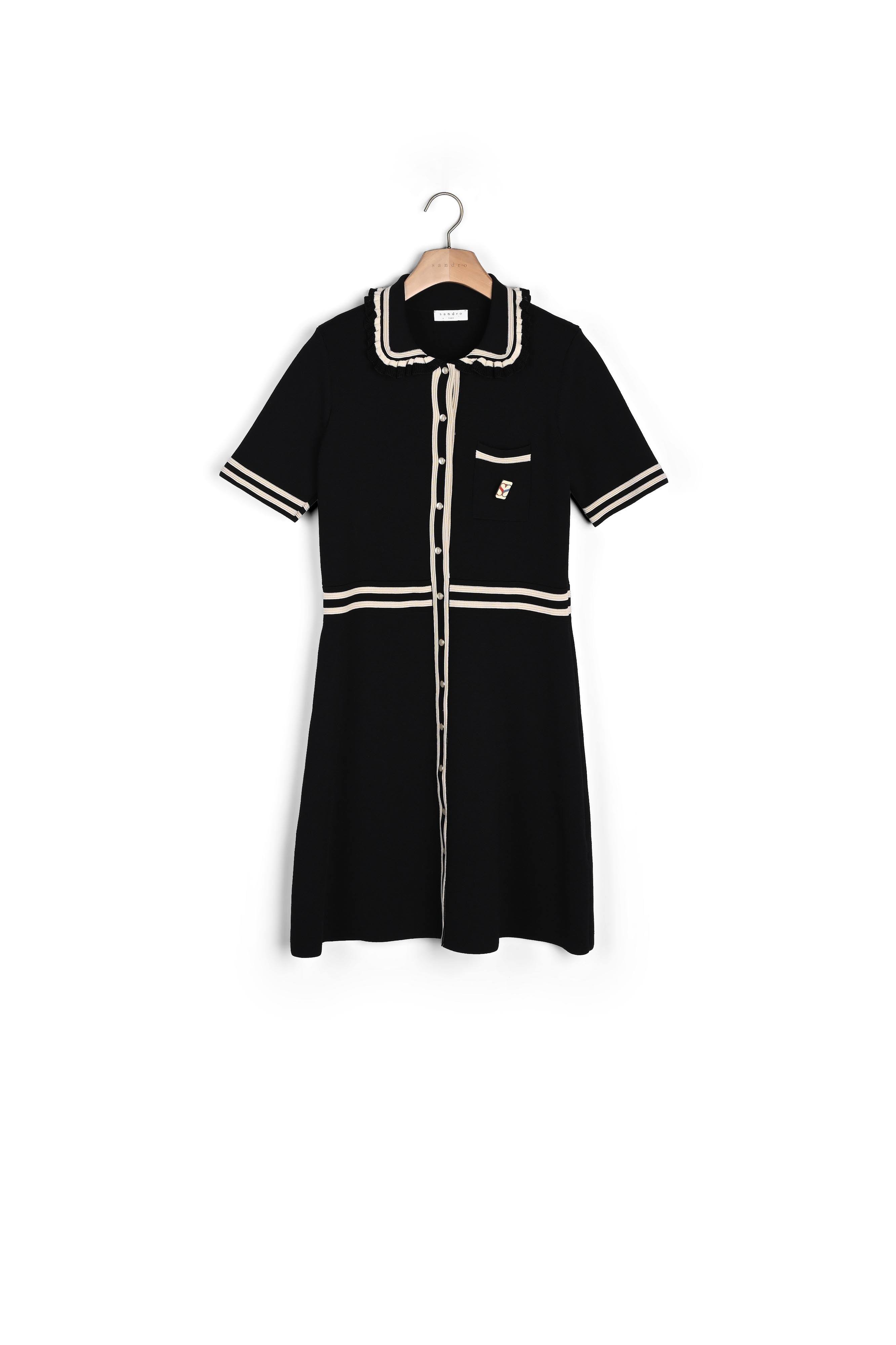 Robe manches courtes et galon contrasté Sandro seconde main