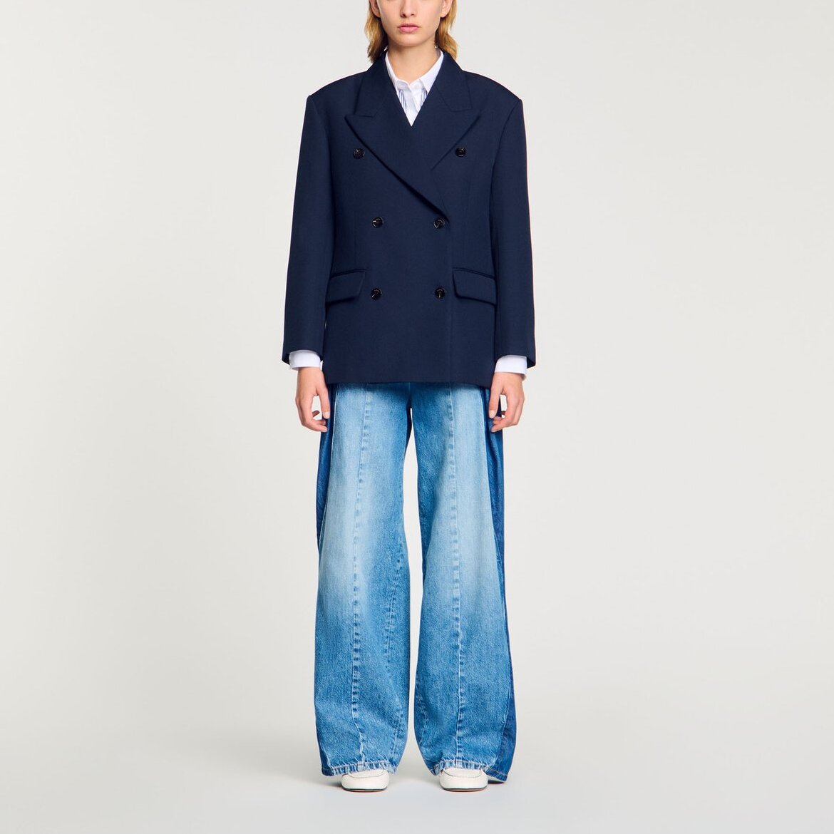 Veste de costume en laine mélangée Sandro seconde main