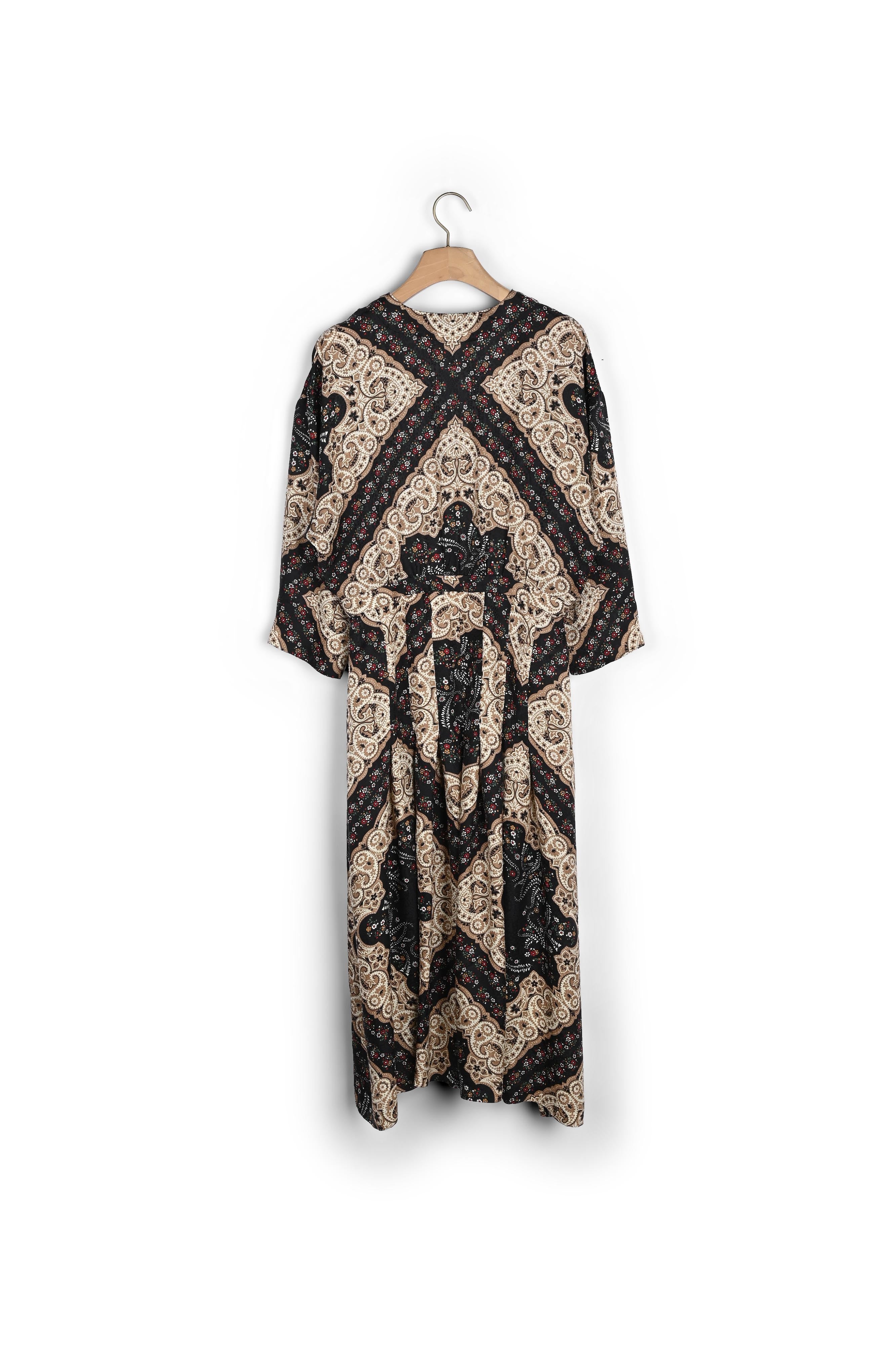 Robe midi décolletée en imprimé placé Sandro seconde main