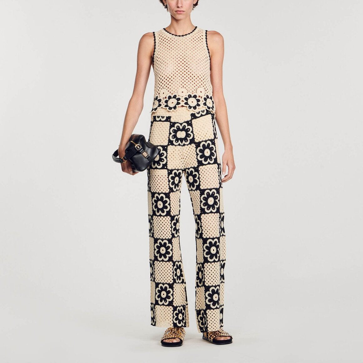 Pantalon en Maille crochet Sandro seconde main